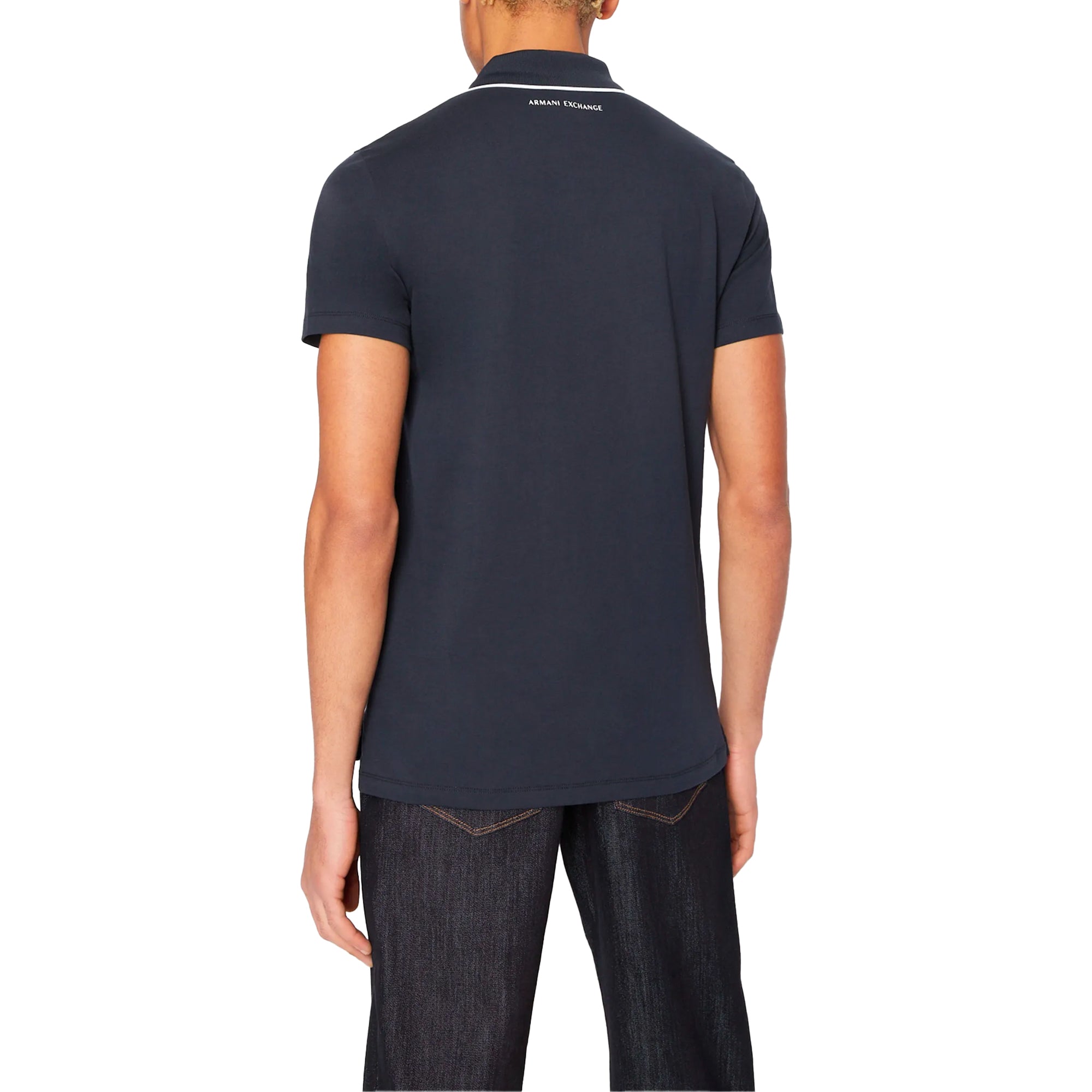 Armani Exchange 3RZFFC Open Neck Polo - Navy