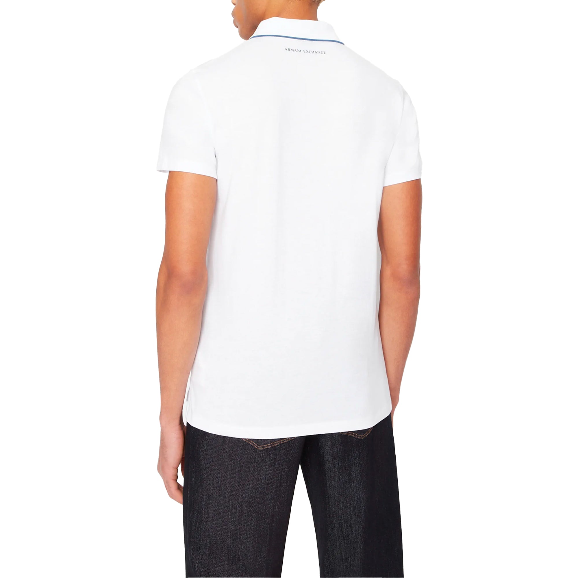 Armani Exchange 3RZFFC Open Neck Polo - White