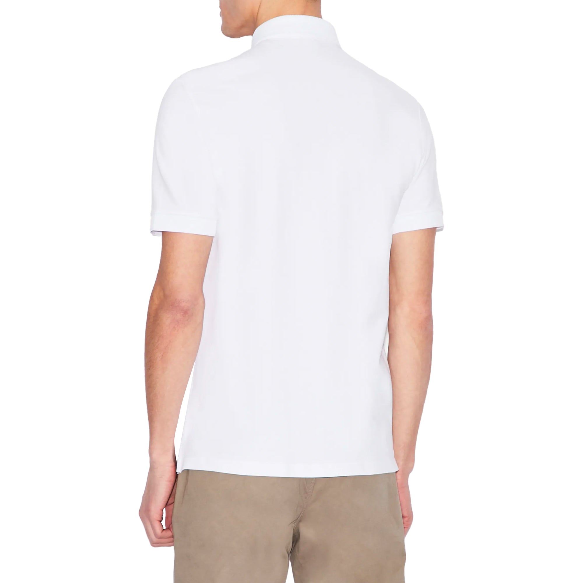 Armani Exchange 8NZF91 Textured Collar Polo - White