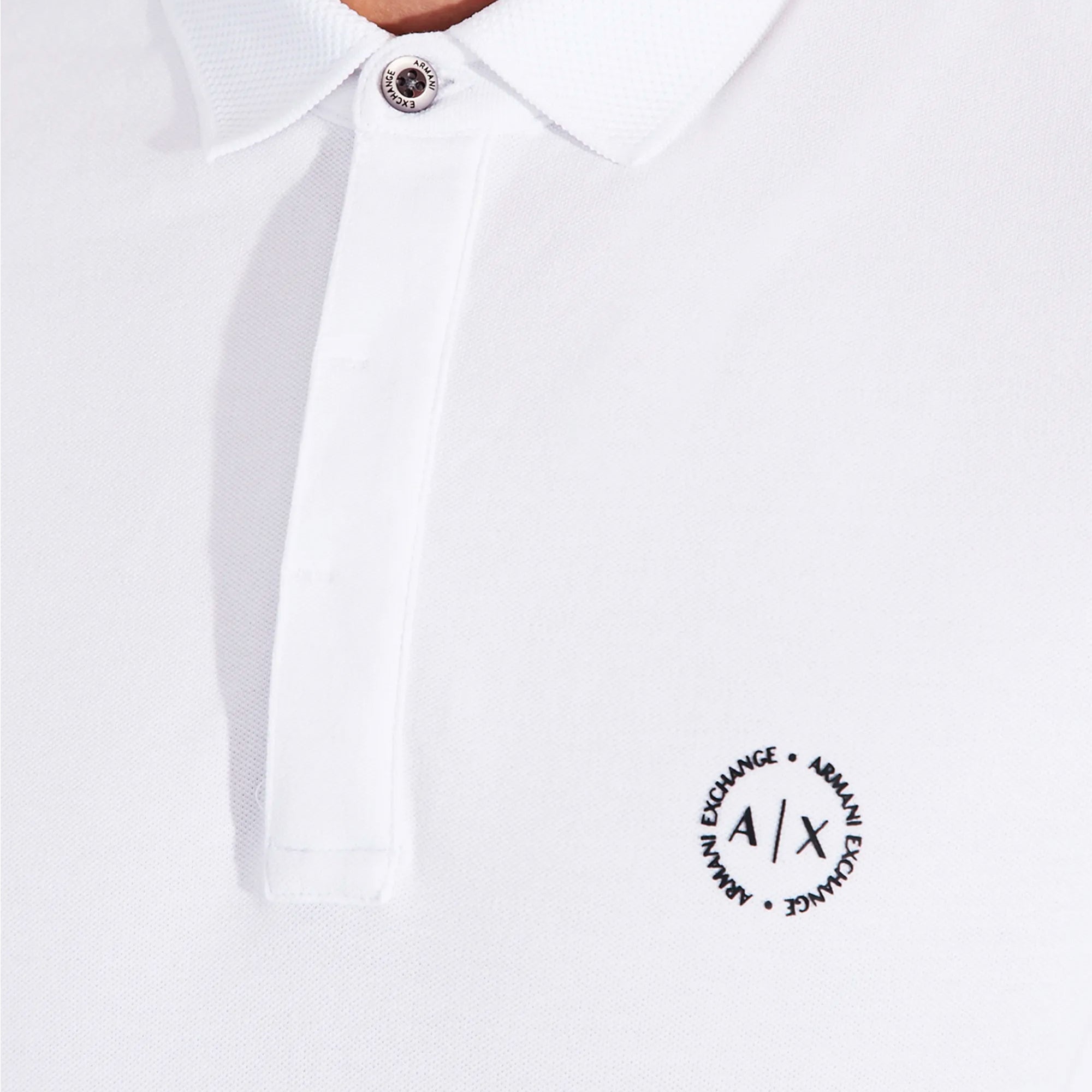 Armani Exchange 8NZF91 Textured Collar Polo - White