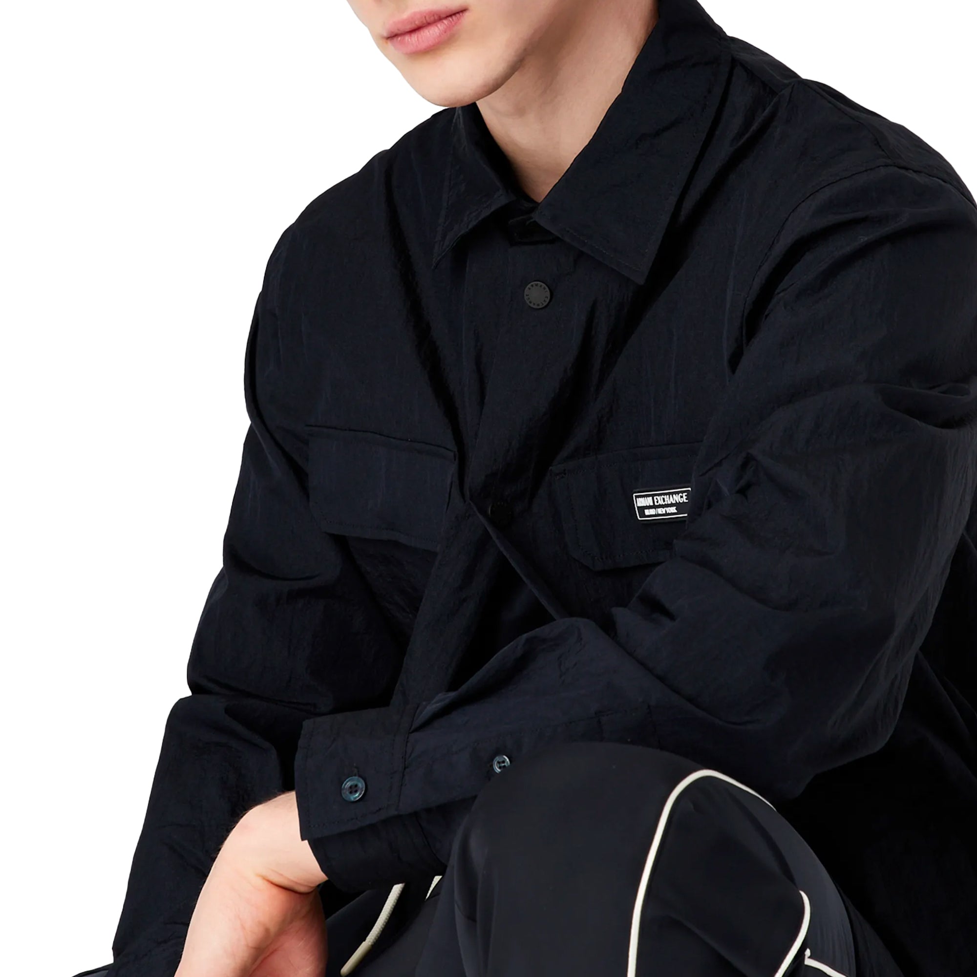 Armani Exchange Technical Nylon Overshirt - Navy