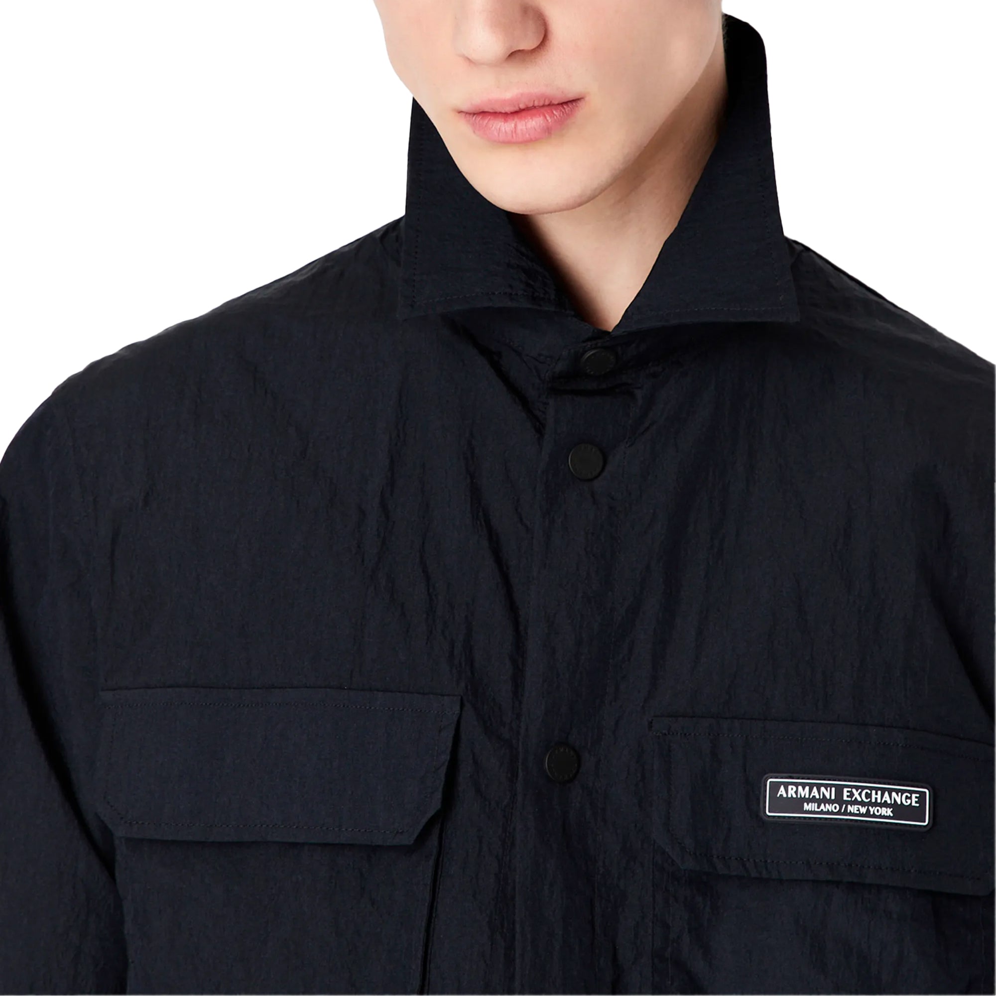 Armani Exchange Technical Nylon Overshirt - Navy