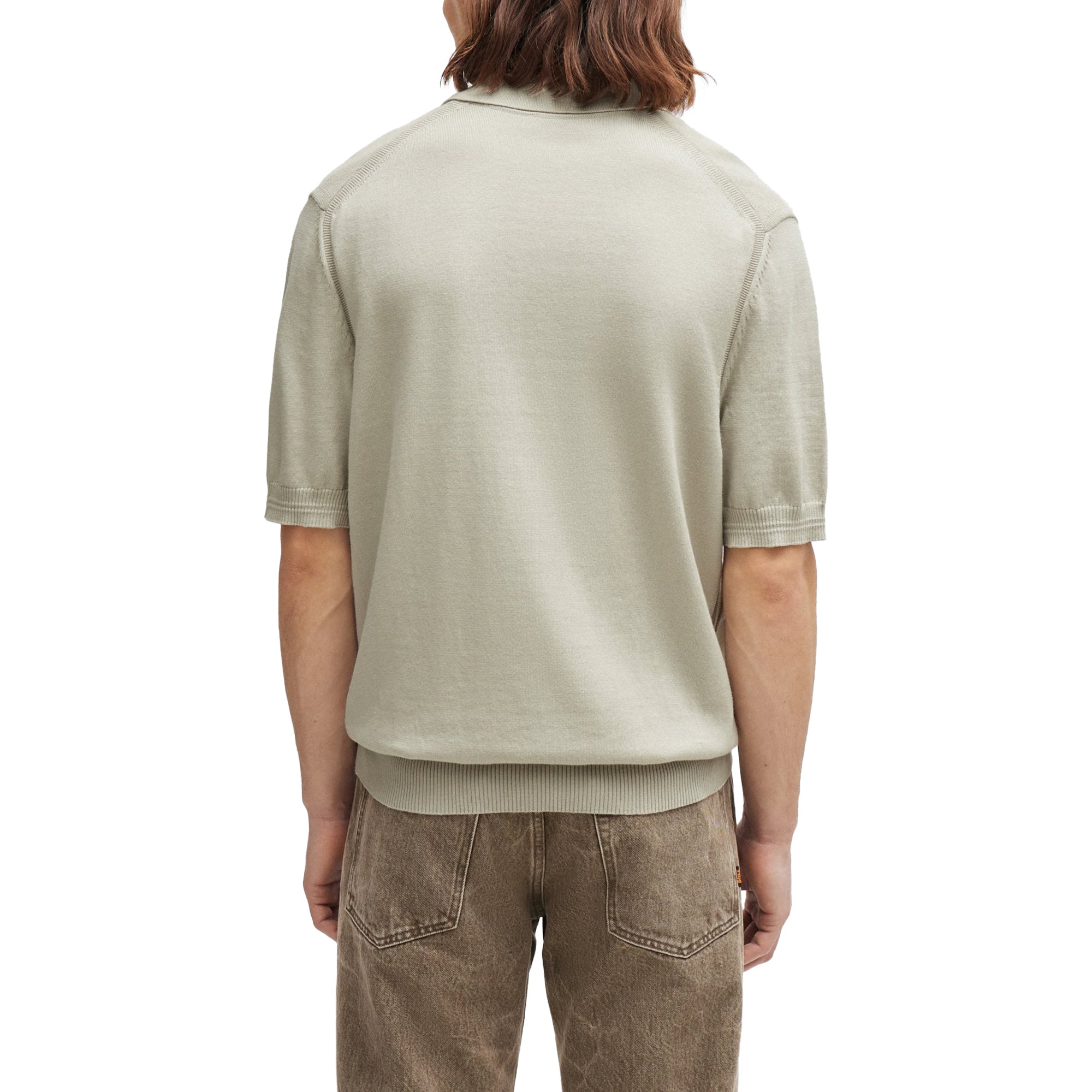 Boss Asac P Knitted Polo - Light Beige
