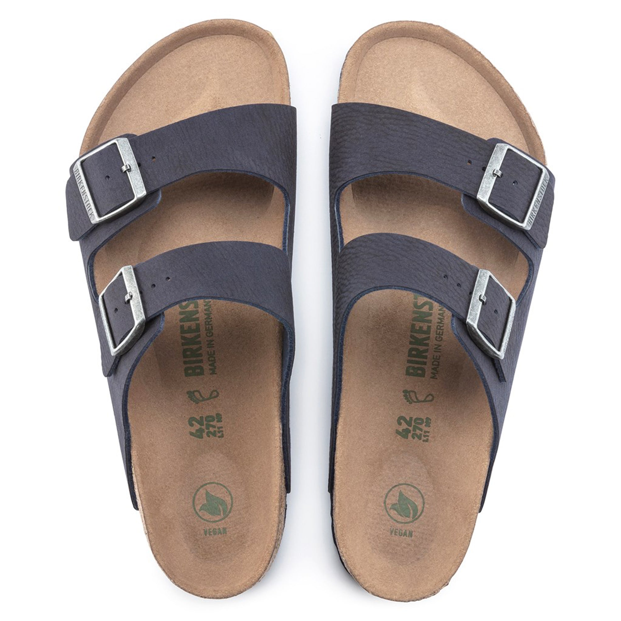 Birkenstock Arizona Vegan Micro Fibre Sandals - Desert Dust Indigo Blue