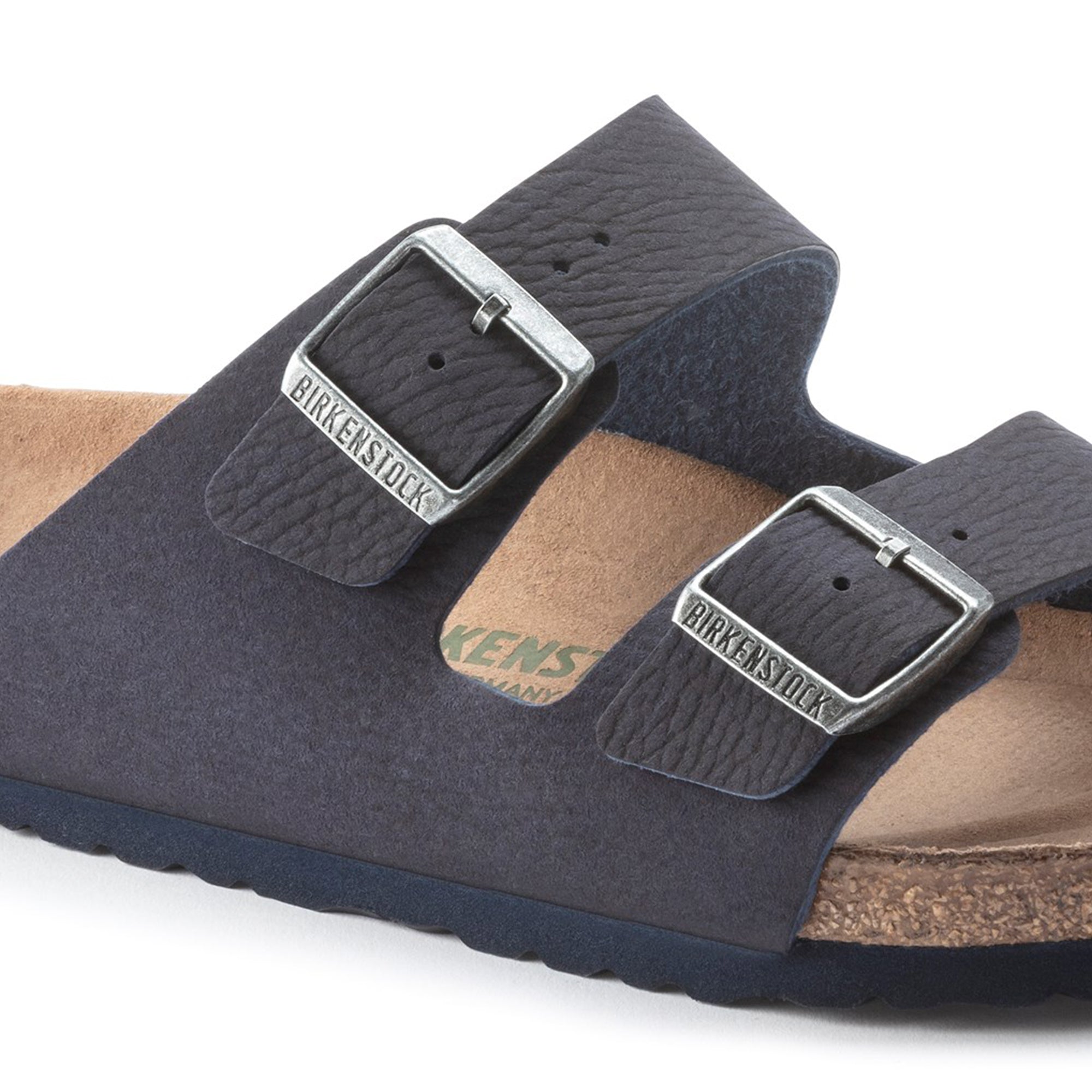 Birkenstock Arizona Vegan Micro Fibre Sandals - Desert Dust Indigo Blue