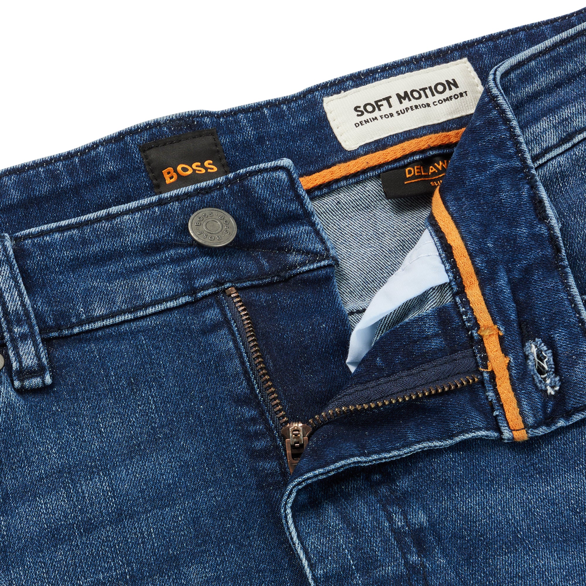 Boss Delaware Slim Fit Jeans - Kind Mid Blue Stretch