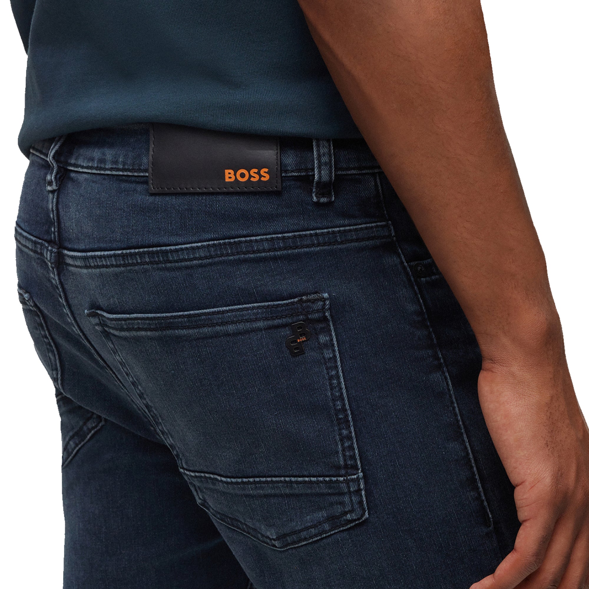 Boss Delaware Slim Fit Jeans - Moody Dark Blue Stretch