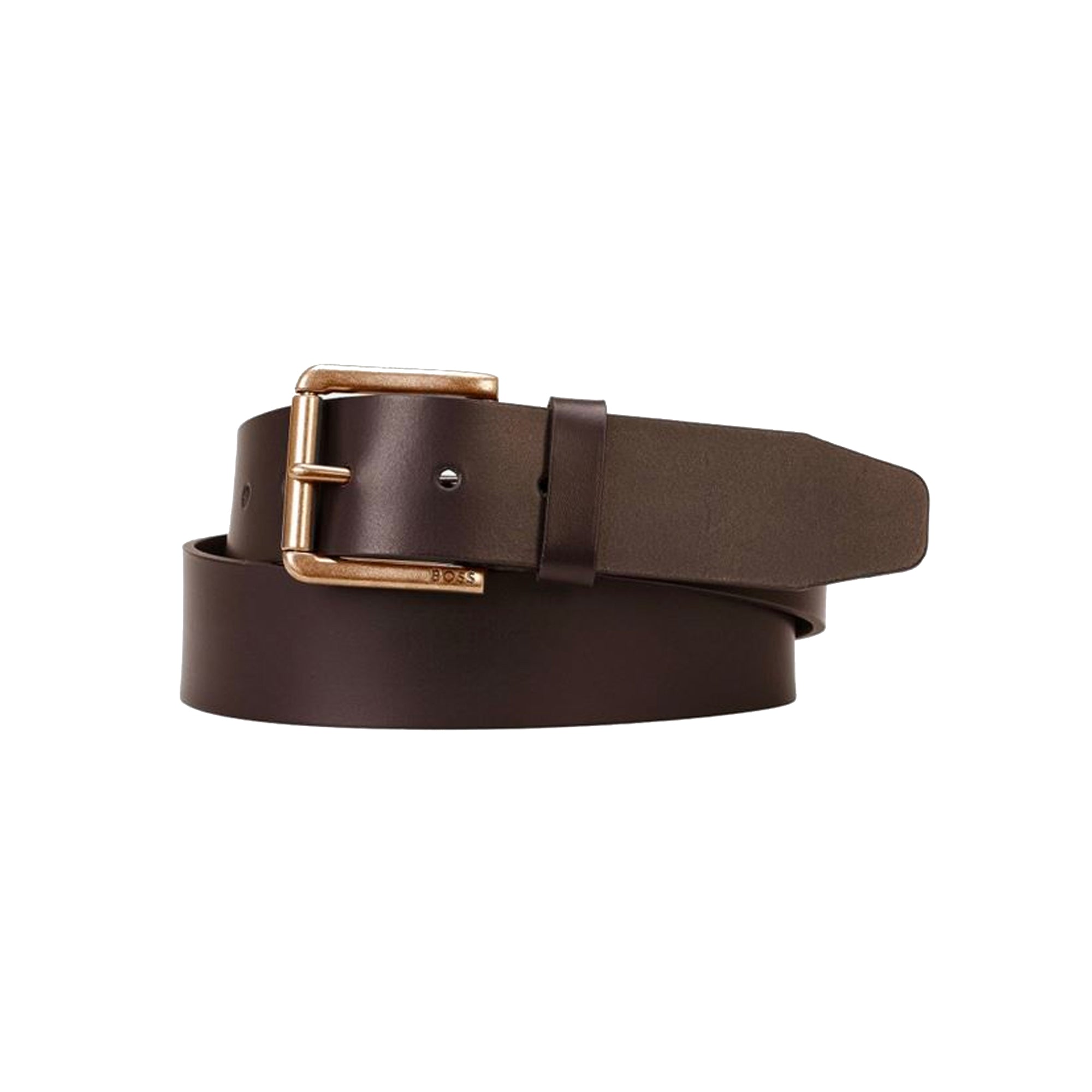 Boss Joris Large Buckle Leather Belt - Brown