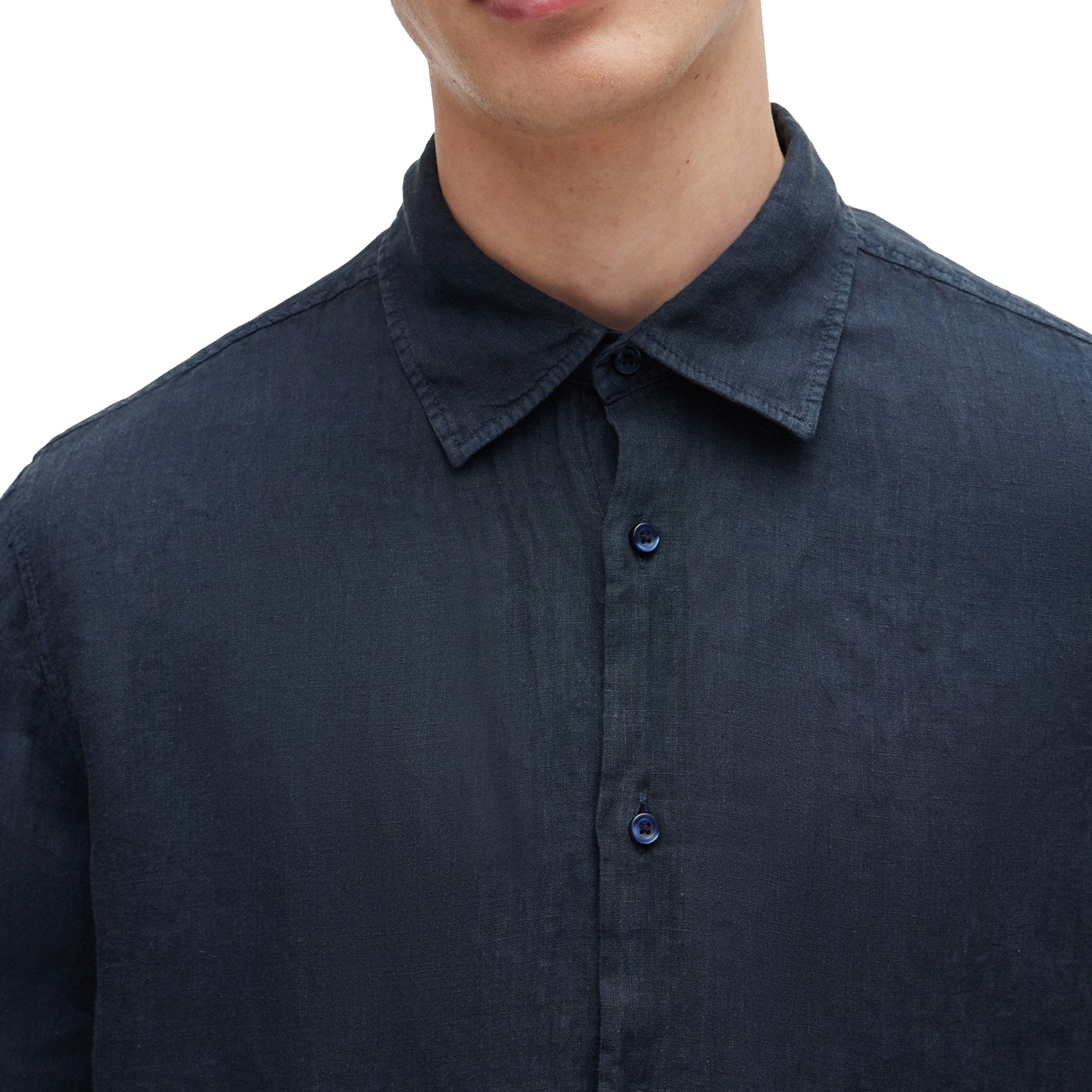 Boss Rash 2 Linen Short Sleeve Shirt - Navy