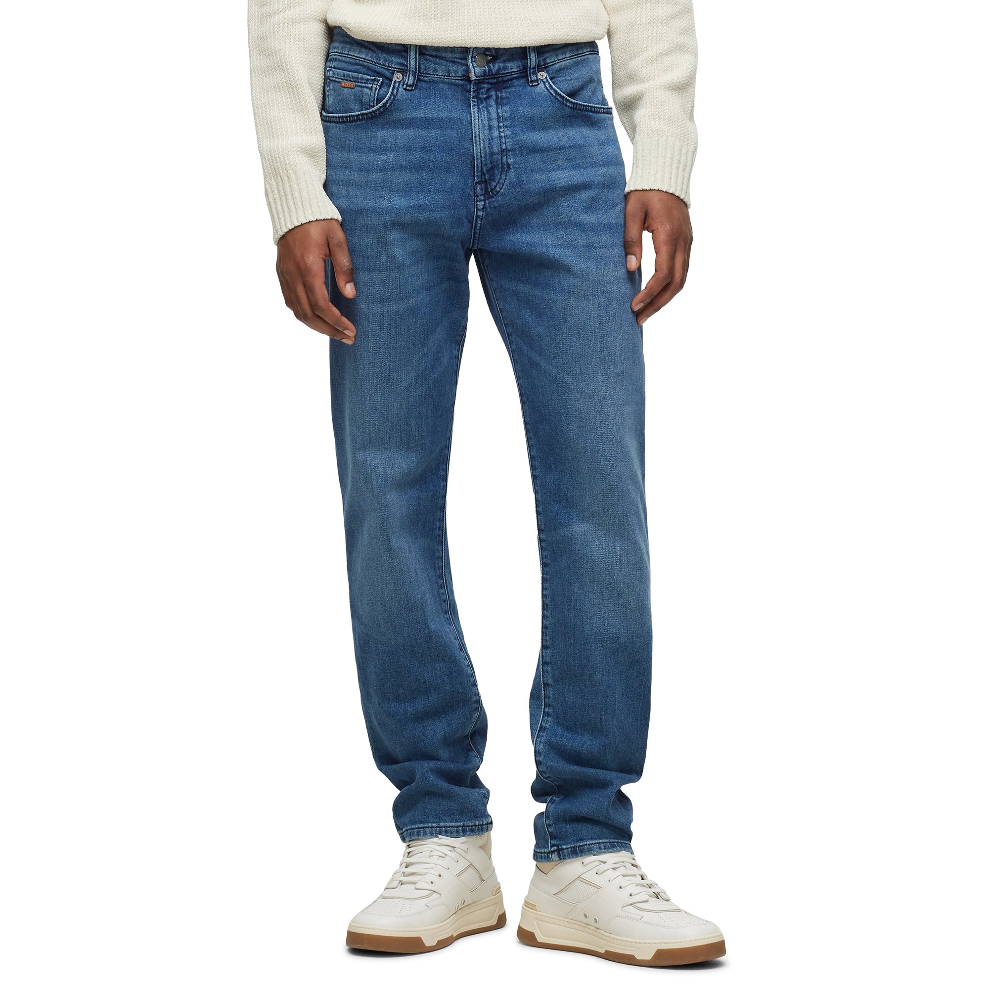 Boss ReMaine Regular Fit Jeans - Compass Mid Blue Stretch