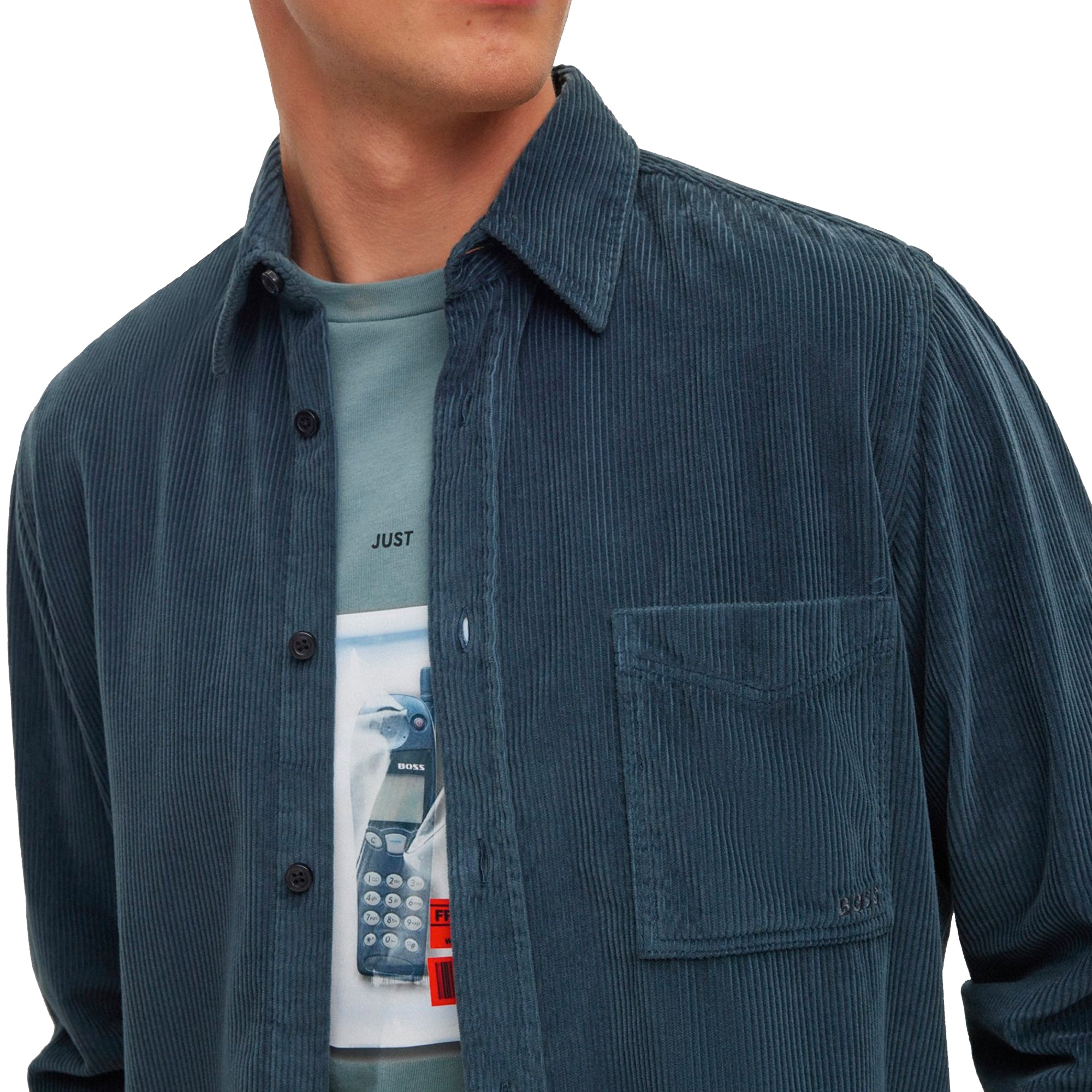 Boss Relegant 6 Corduroy Shirt - Dark Teal