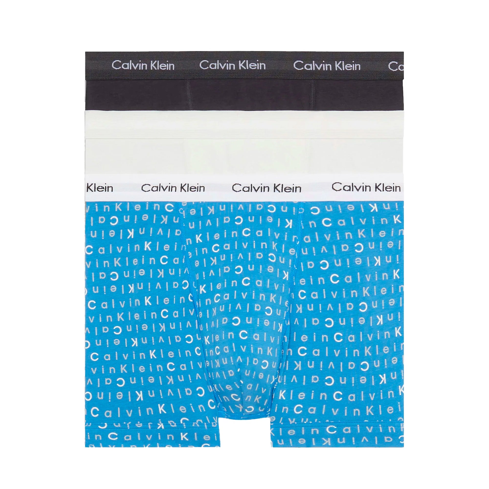 Calvin Klein Cotton Stretch Trunks - Phantom Grey/Vaporous Grey/Palace Blue