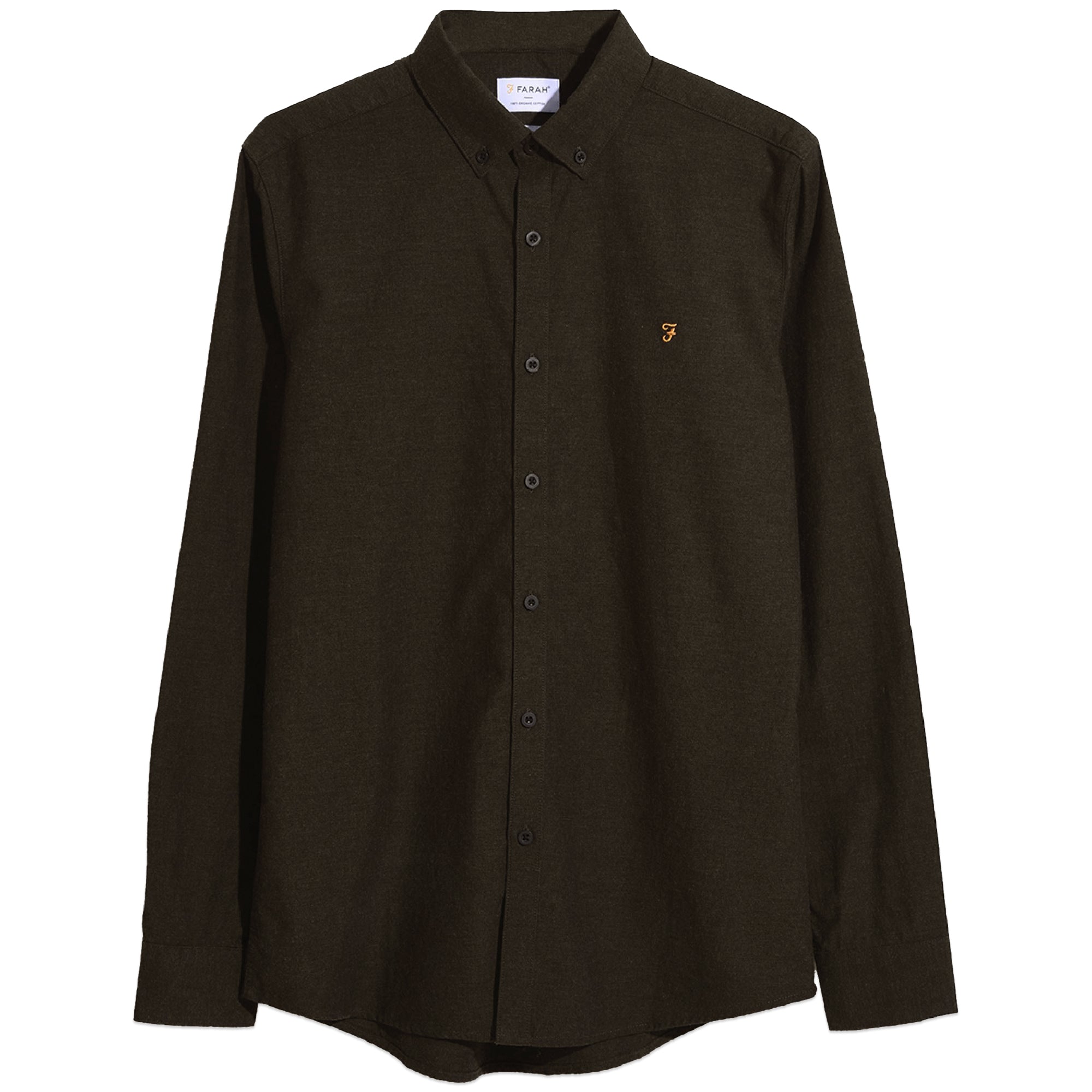 Farah Steen Brushed Cotton Shirt - Evergreen Marl