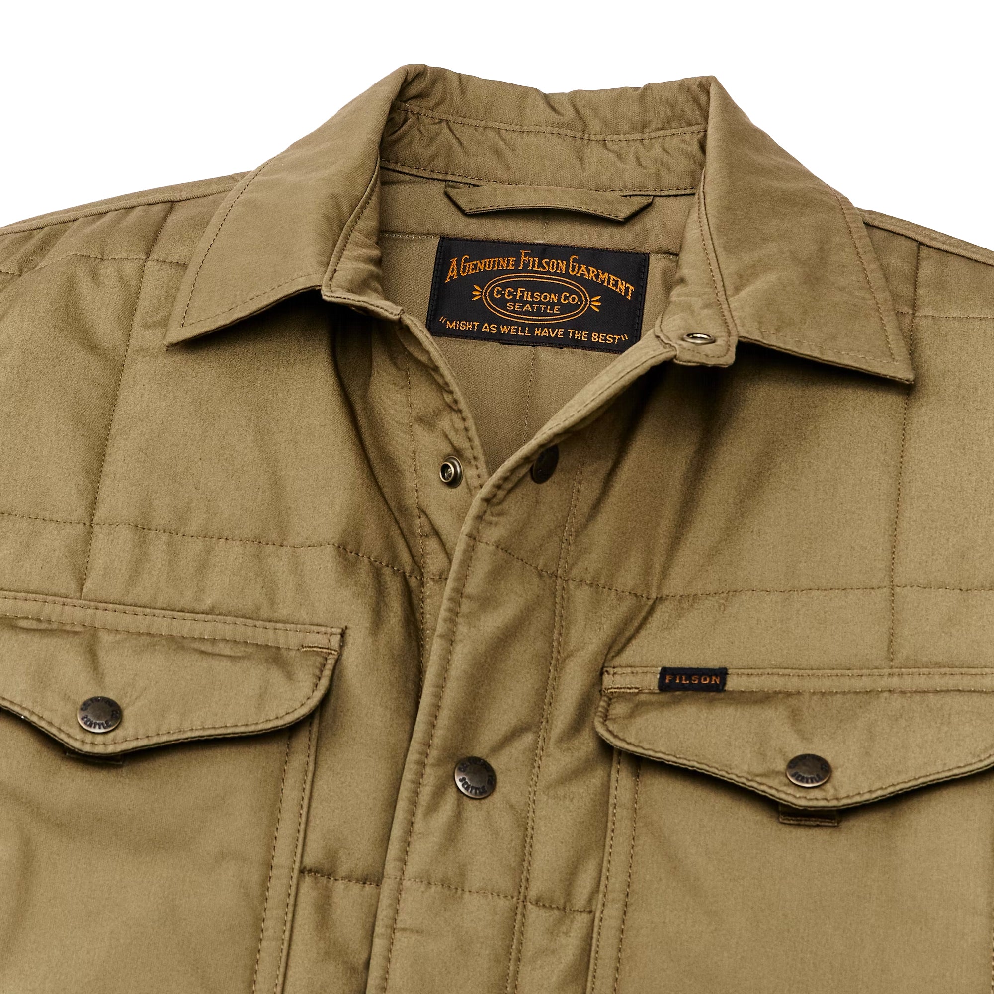 Filson Cover Cloth Quilted Jac-Shirt - Olive Drab