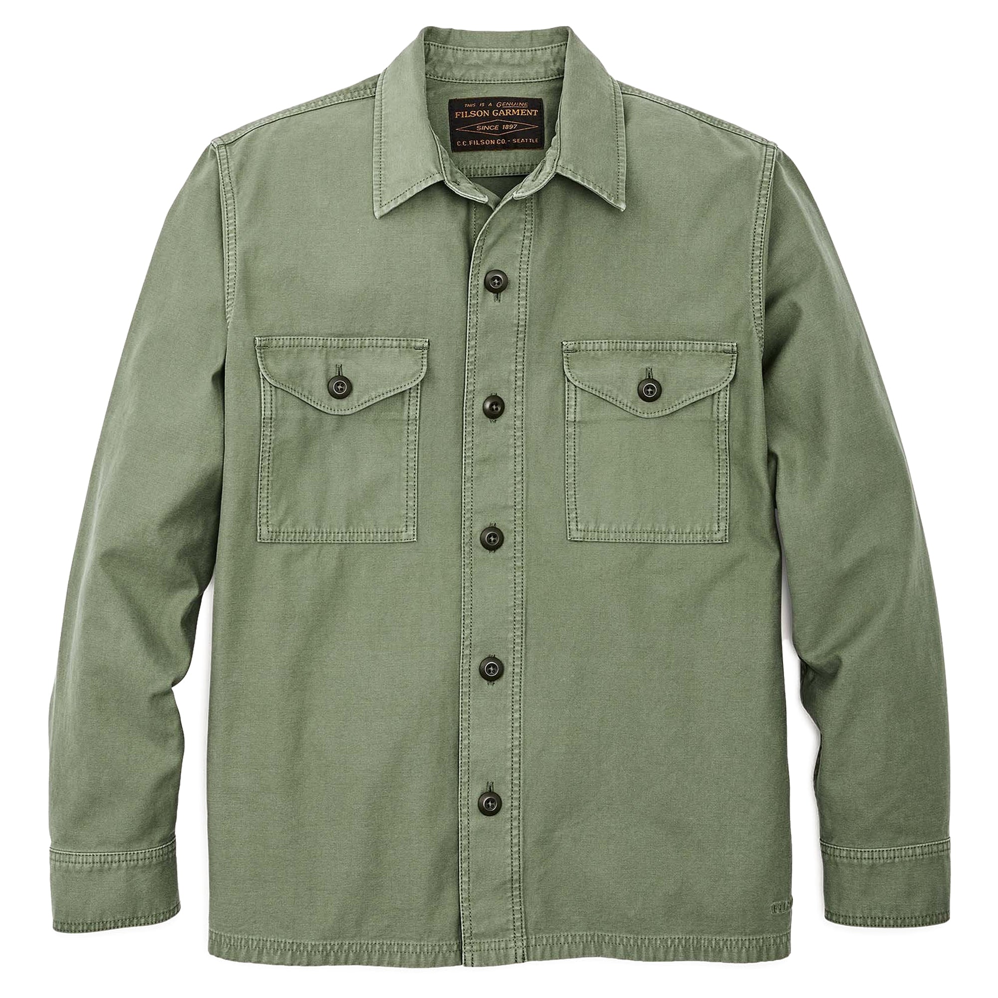 Filson Reverse Sateen Jac-Shirt - Washed Fatigue Green