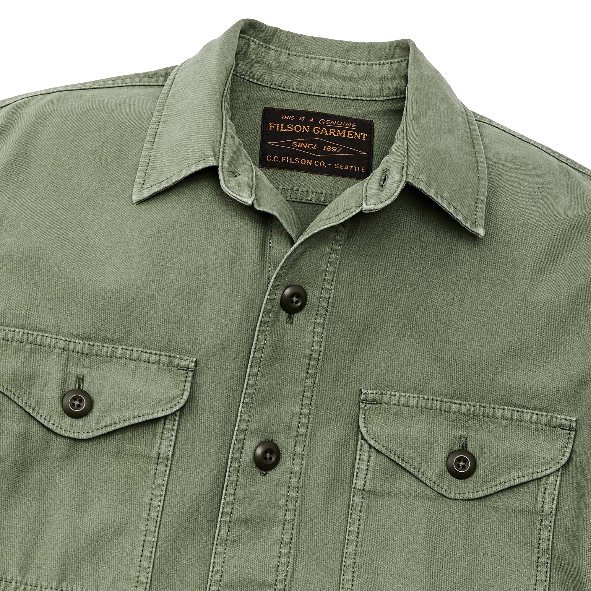 Filson Reverse Sateen Jac-Shirt - Washed Fatigue Green