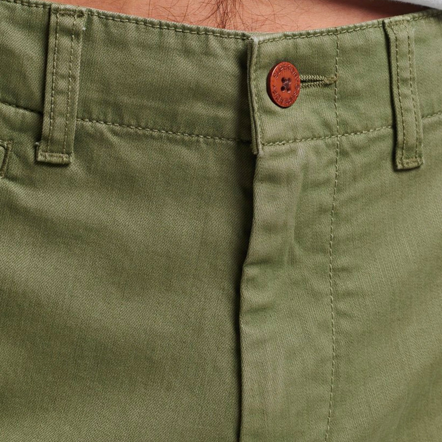 Superdry Vintage Officer Chino Shorts - Olive Khaki