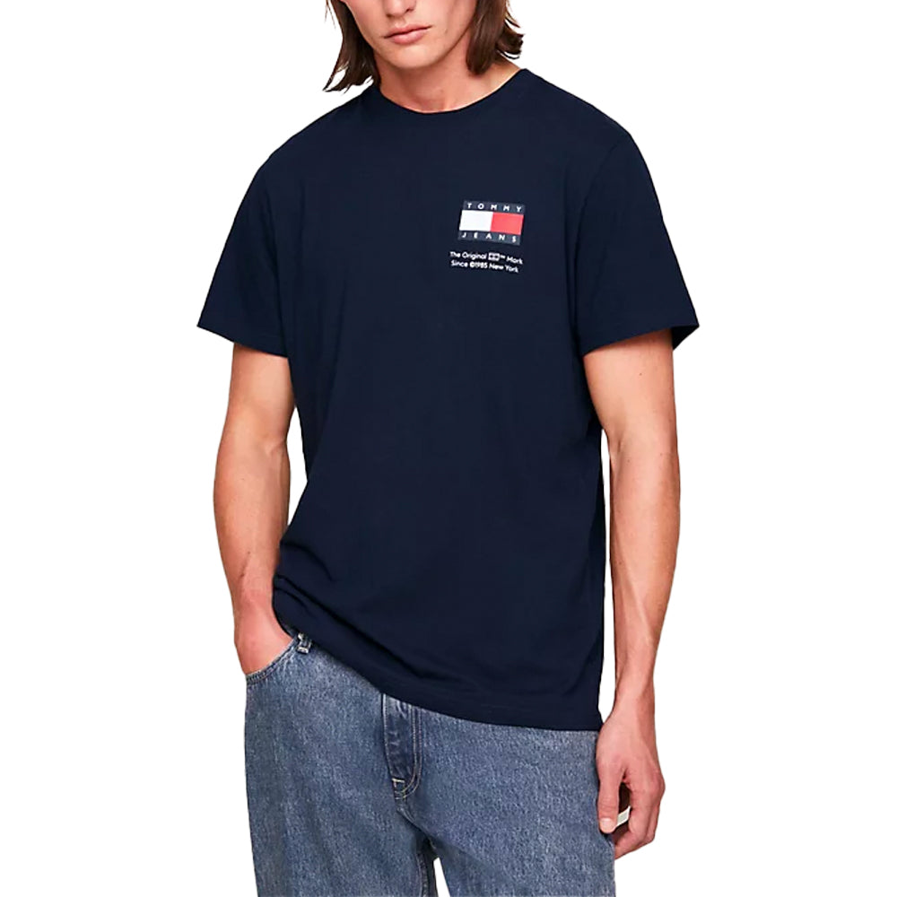 Tommy Jeans Slim Essential Flag T-Shirt - Dark Night Navy
