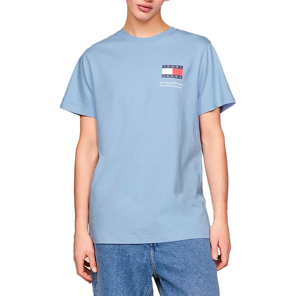 Tommy Jeans Slim Essential Flag T-Shirt - Moderate Blue