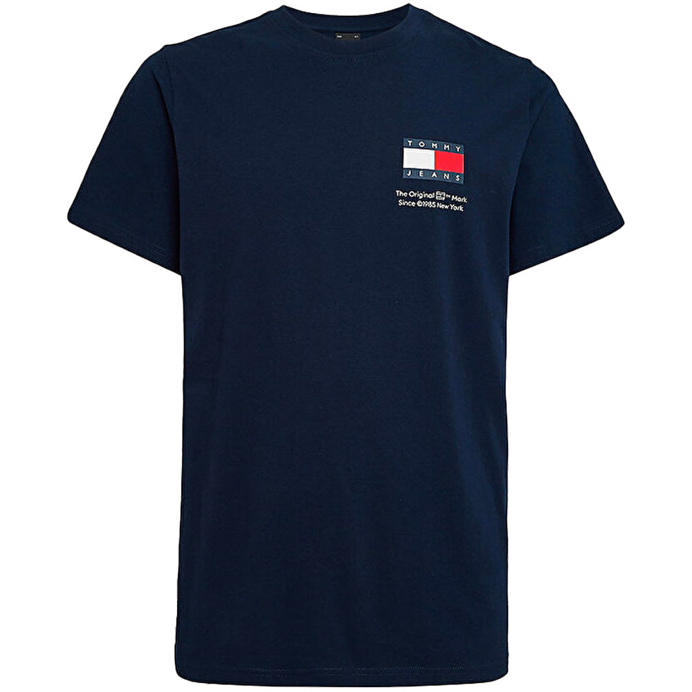 Essential Tommy Navy Jeans Flag T-Shirt Slim Night Dark -