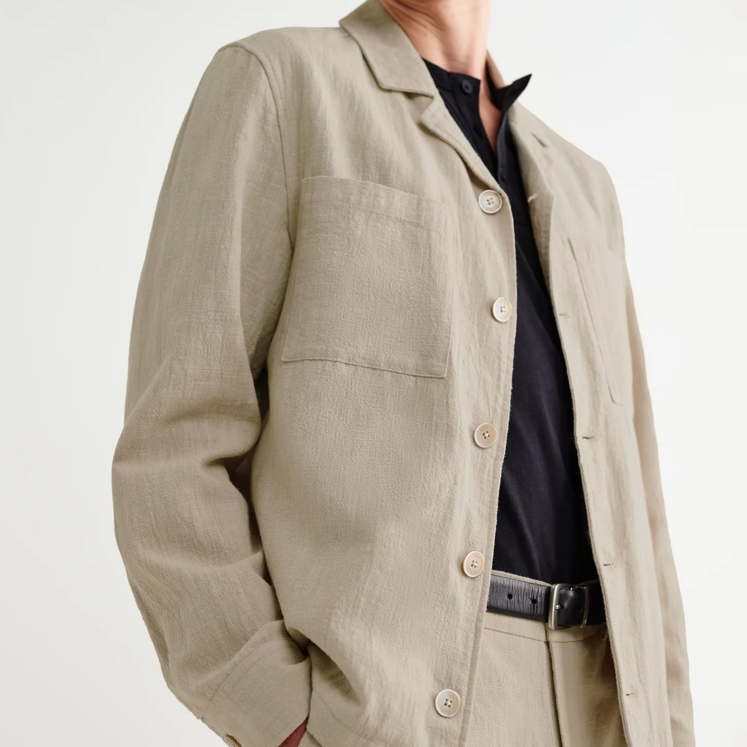 Wax London Aldred Linen Cotton Revere Overshirt