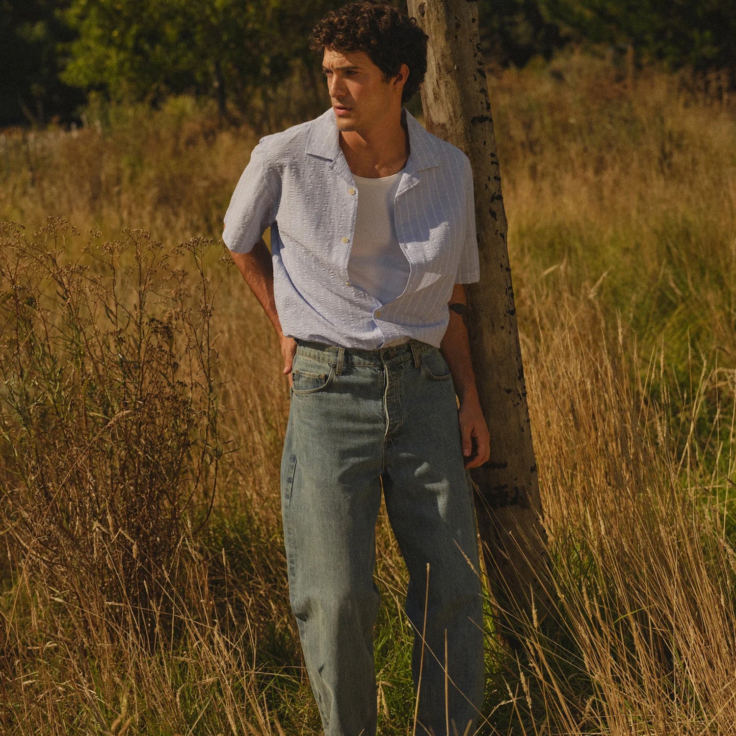 Wax London Didcot Seersucker Stripe Short Sleeve Shirt