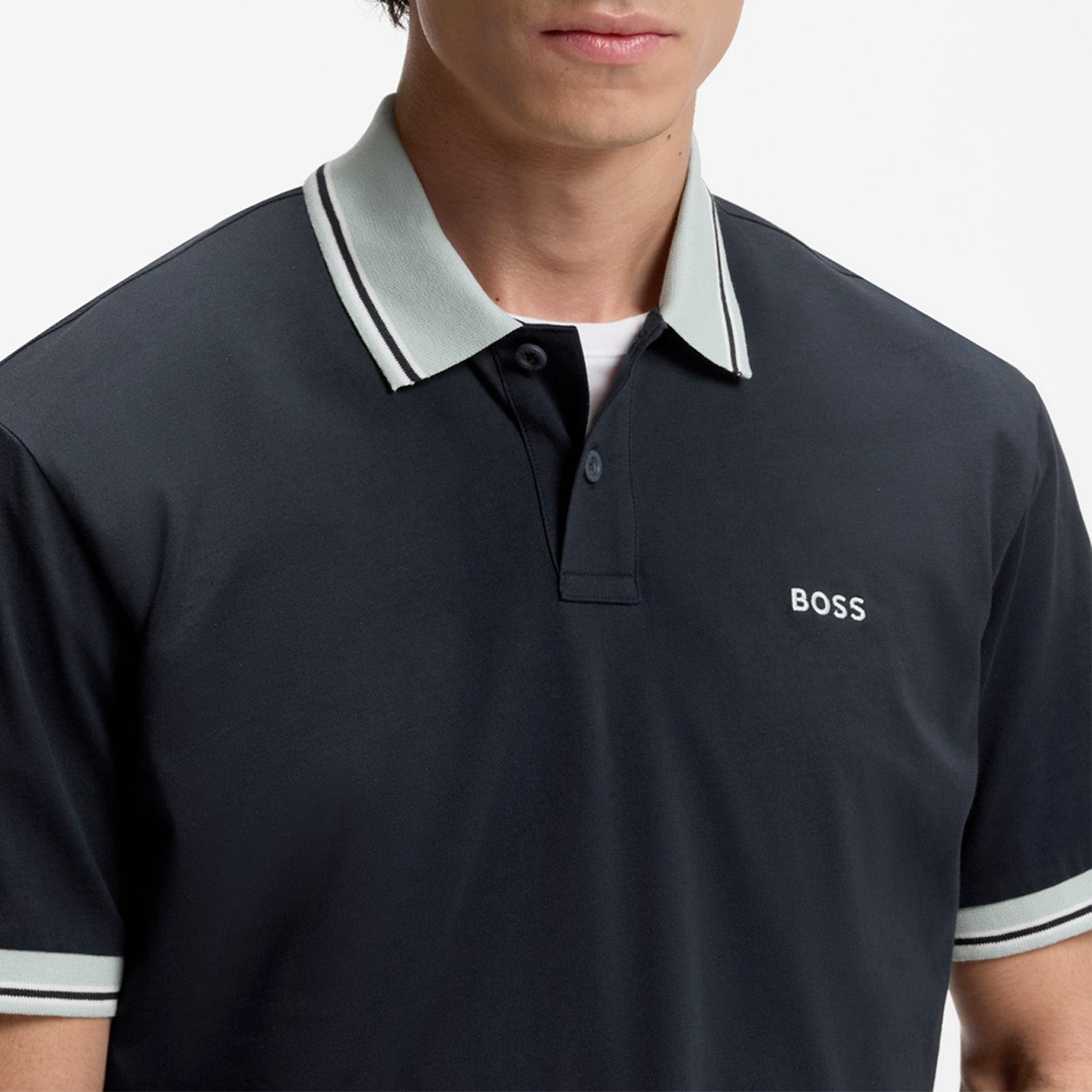 Boss Pe Blocks Contrast Collar Polo