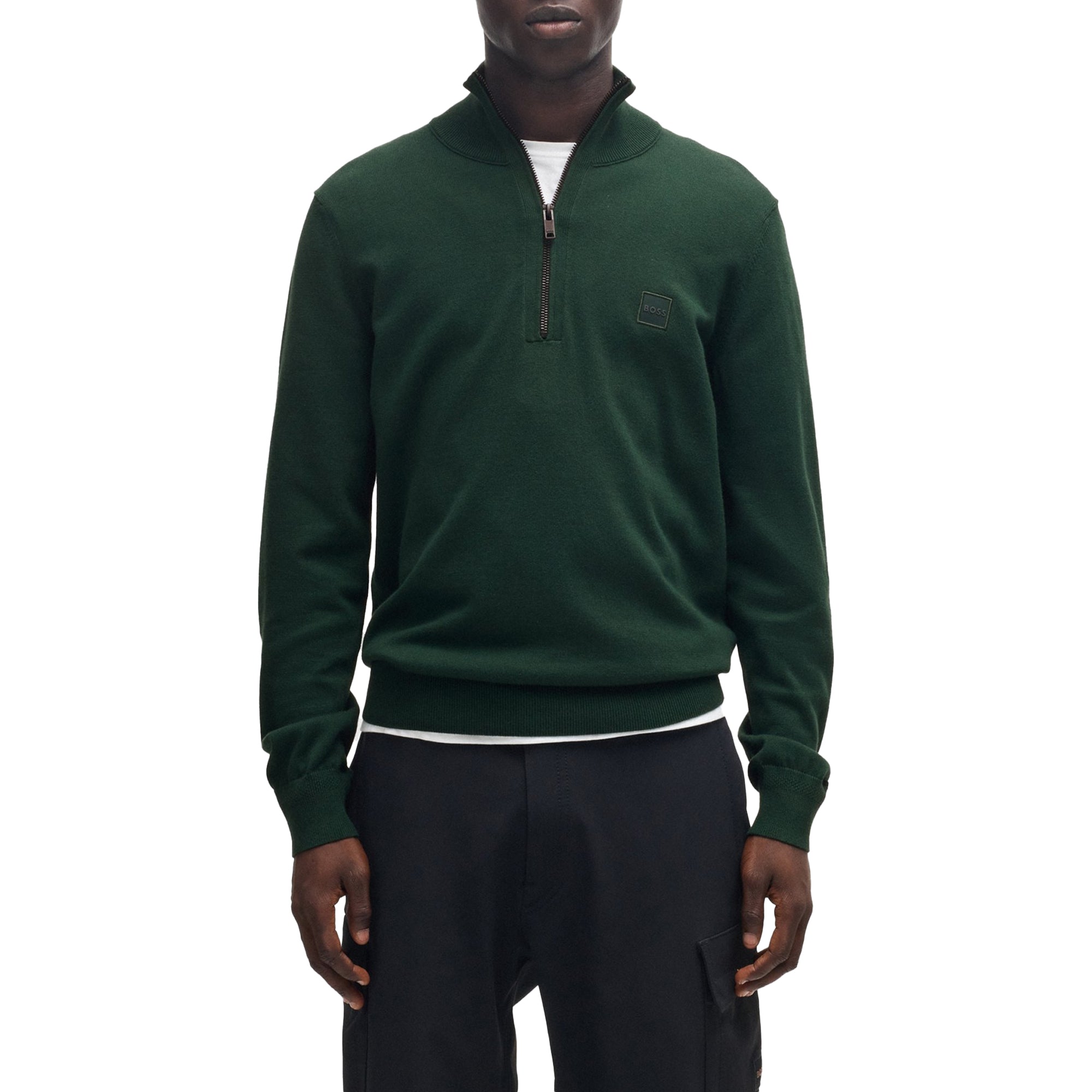 Boss Kanobix S Quarter Zip Knitted Sweater