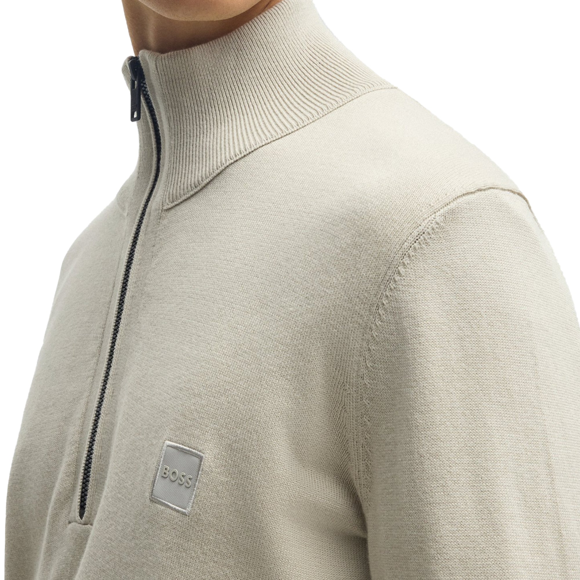 Boss Kanobix S Quarter Zip Knitted Sweater