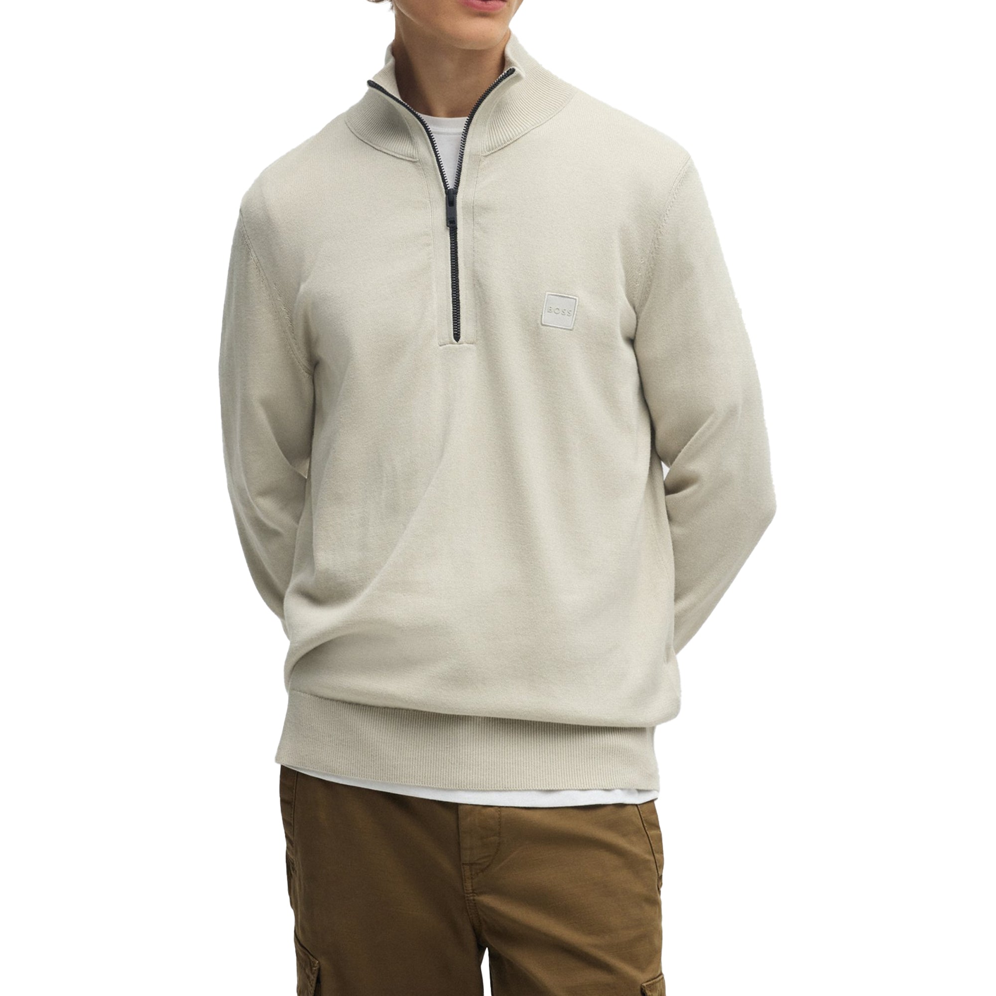 Boss Kanobix S Quarter Zip Knitted Sweater