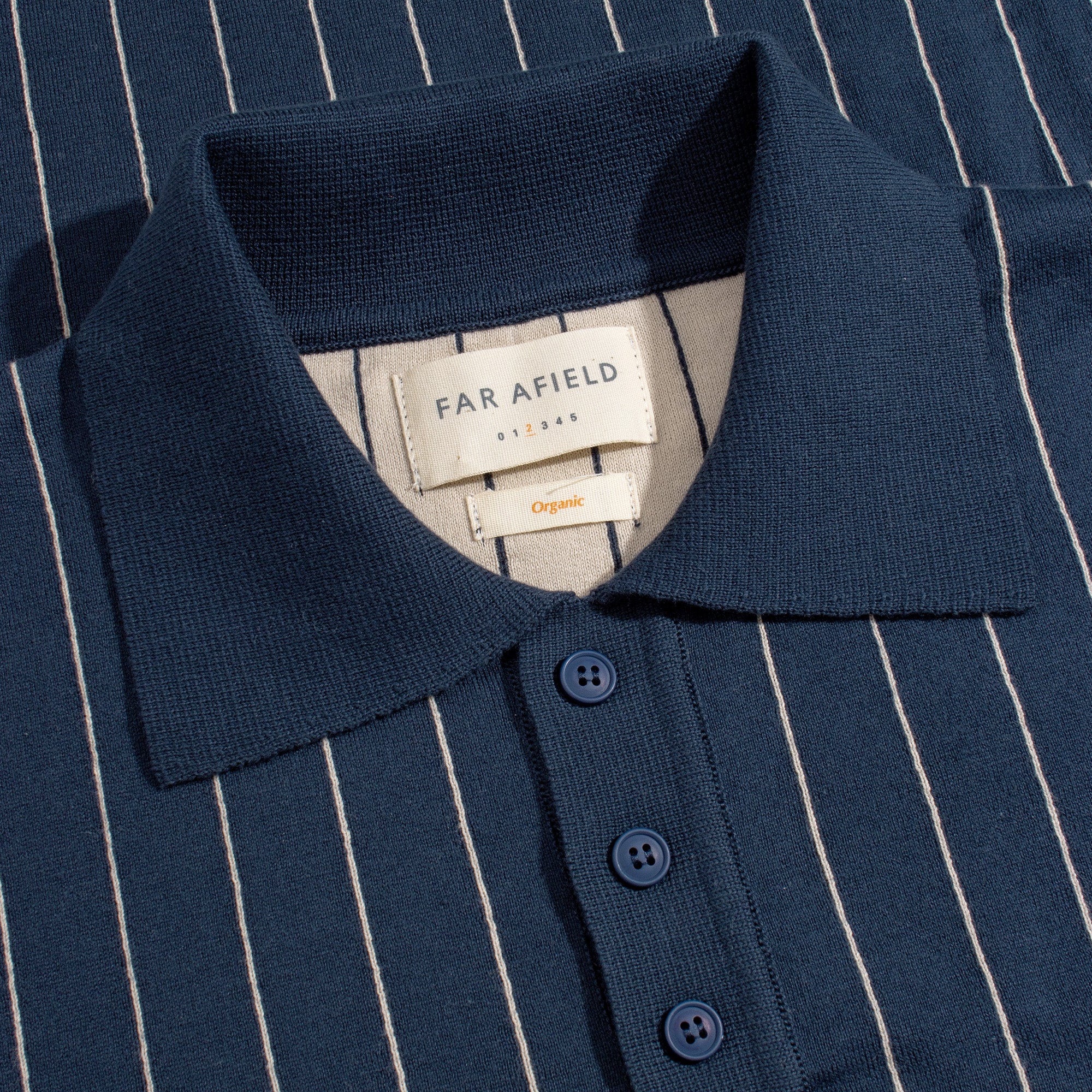 Far Afield Benny Knitted Pinstripe Polo