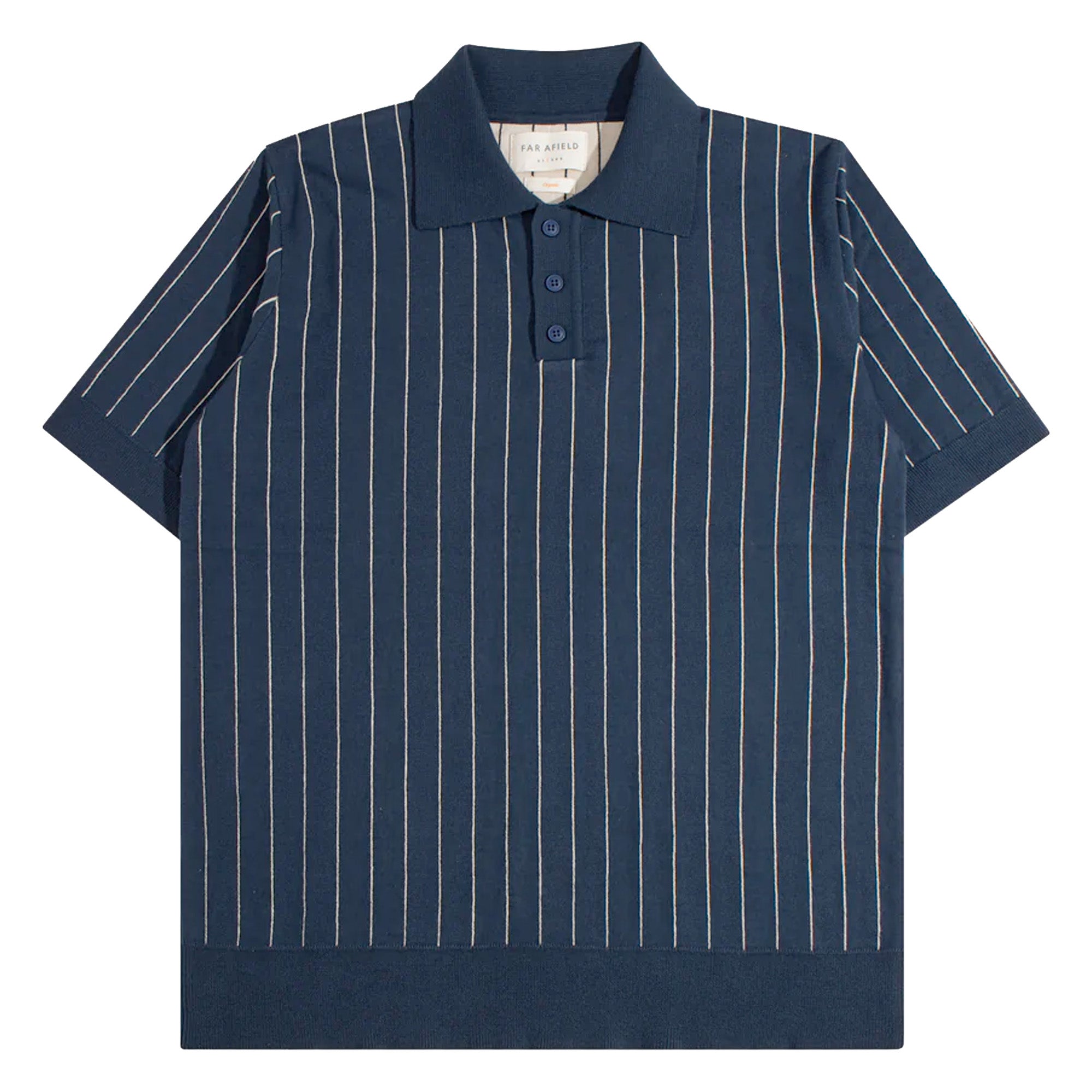 Far Afield Benny Knitted Pinstripe Polo