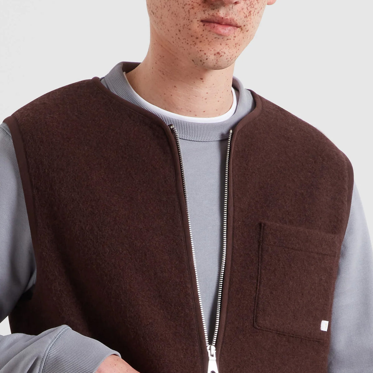 Farah Myles Crew Neck Zip Gilet