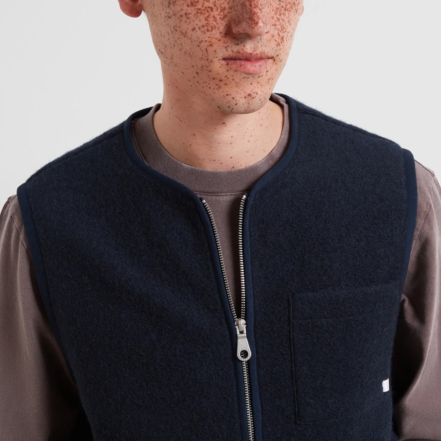 Farah Myles Crew Neck Zip Gilet