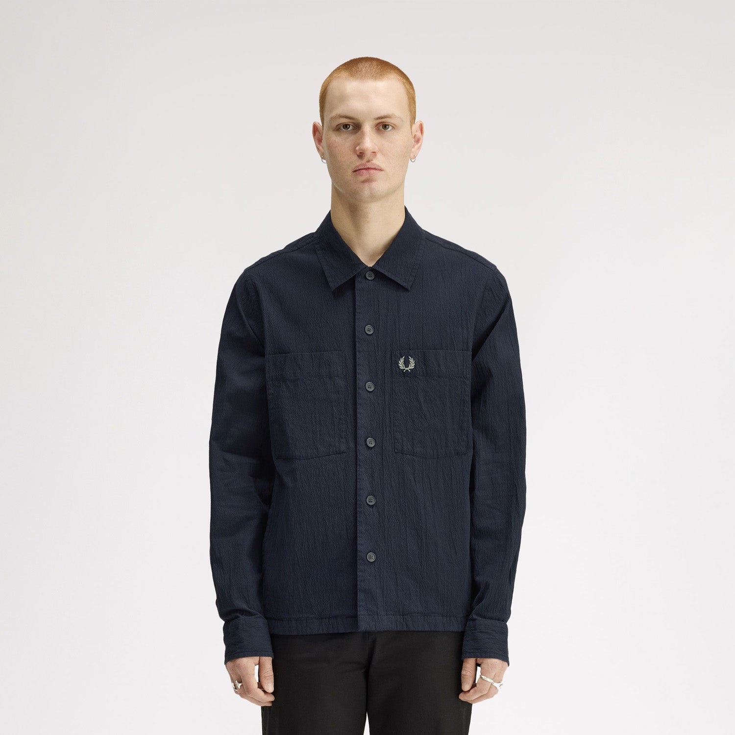 Fred Perry Seersucker Button Through Overshirt