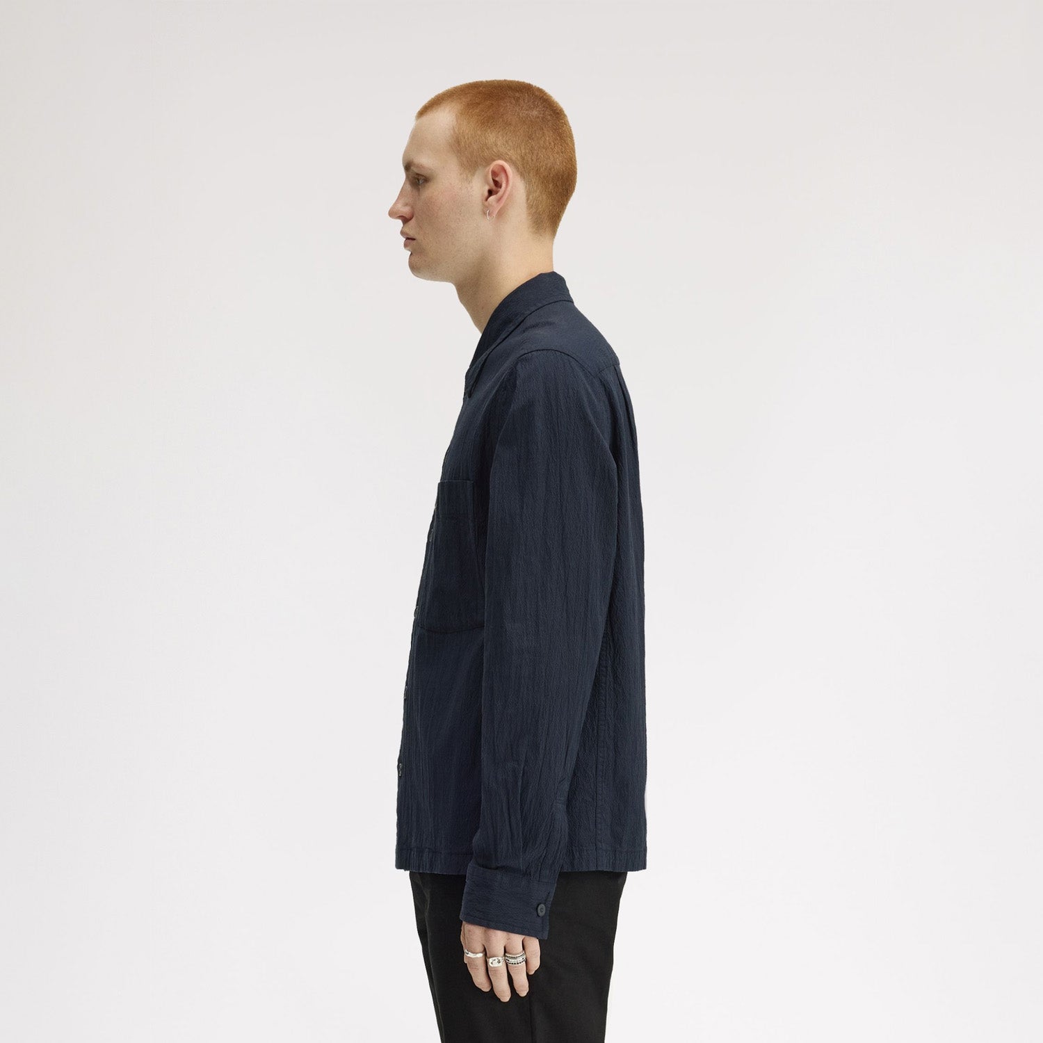 Fred Perry Seersucker Button Through Overshirt