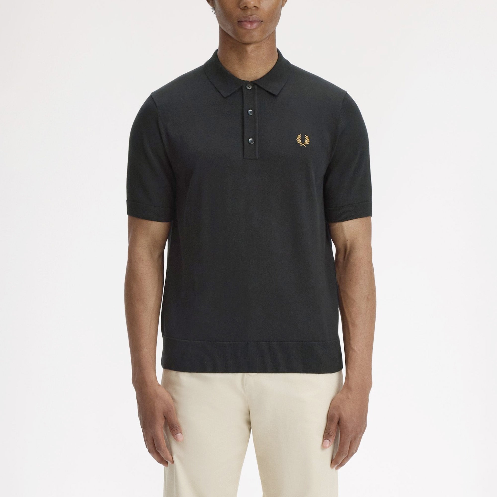 Fred Perry Cotton Knitted Polo Shirt