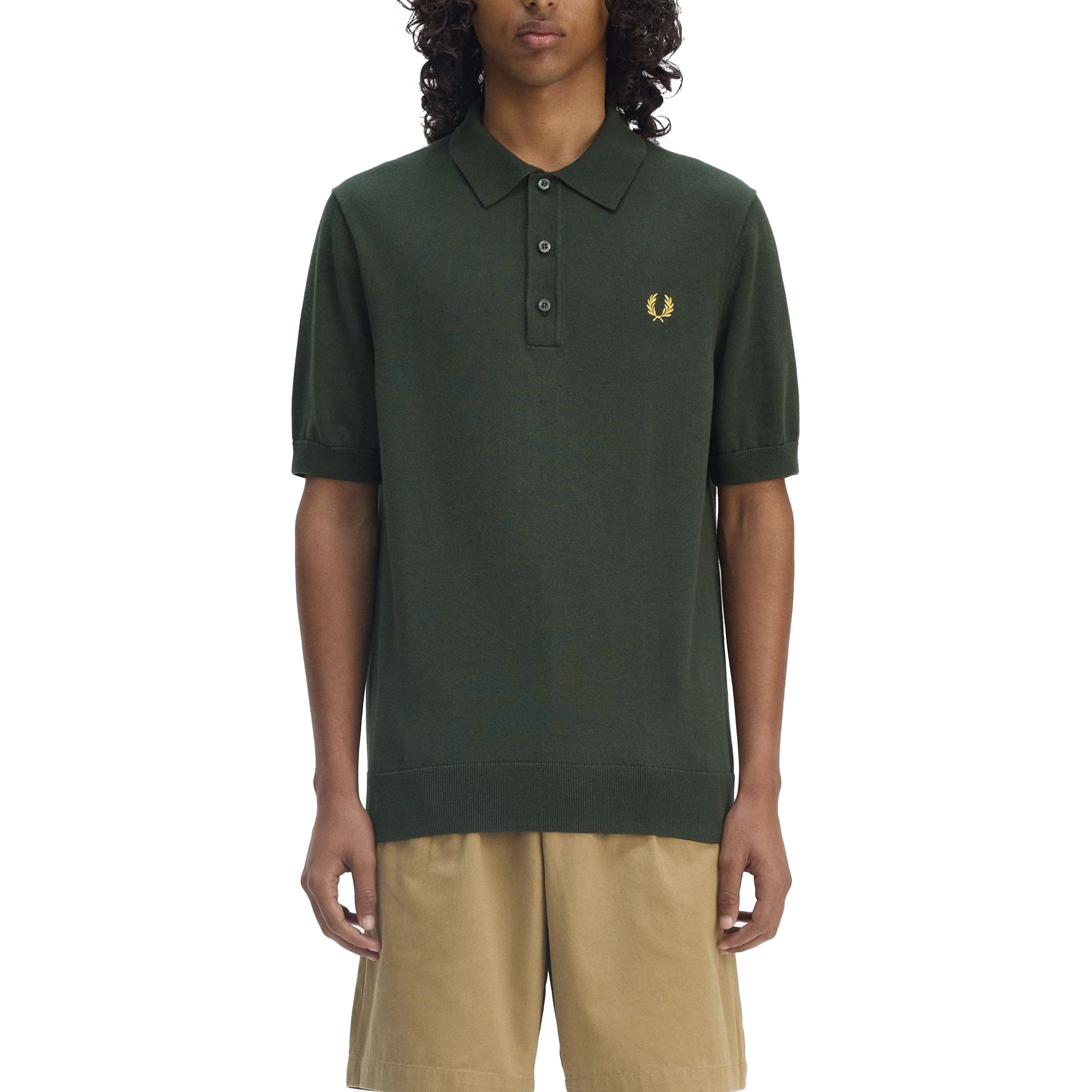 Fred Perry Cotton Knitted Polo Shirt