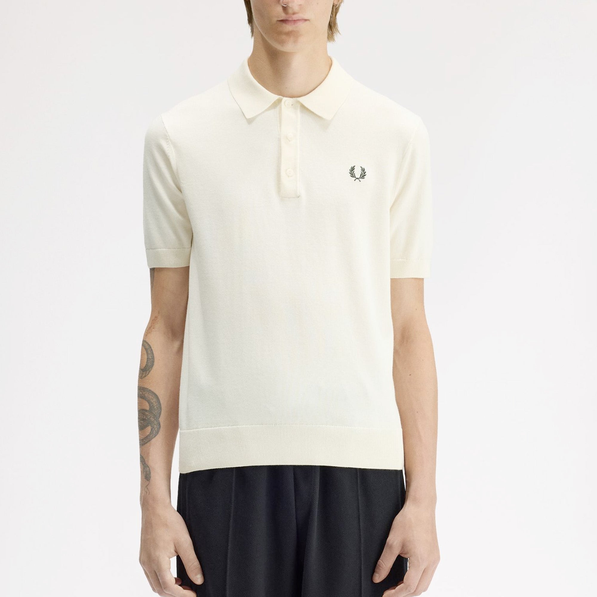 Fred Perry Cotton Knitted Polo Shirt