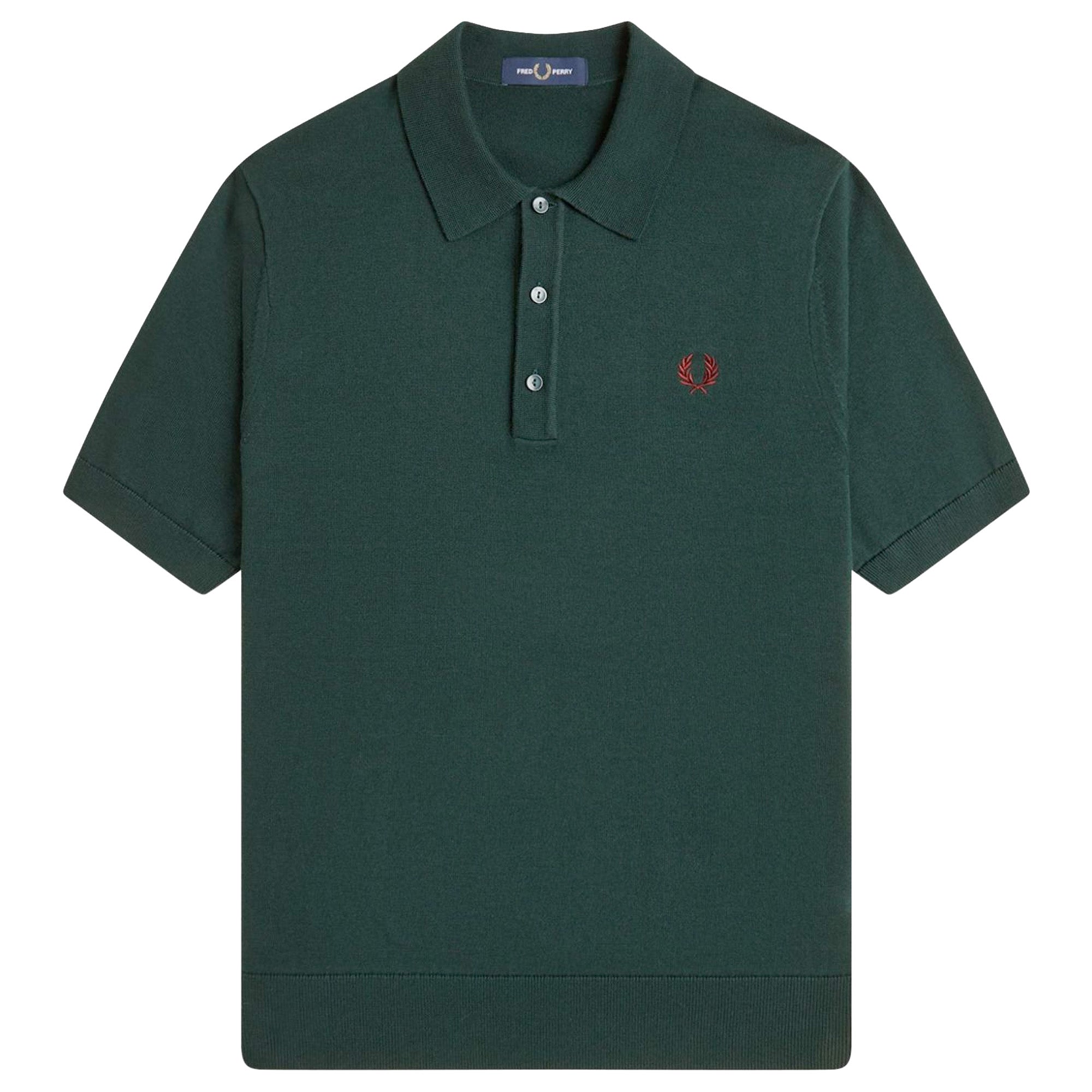 Fred Perry Cotton Knitted Polo Shirt