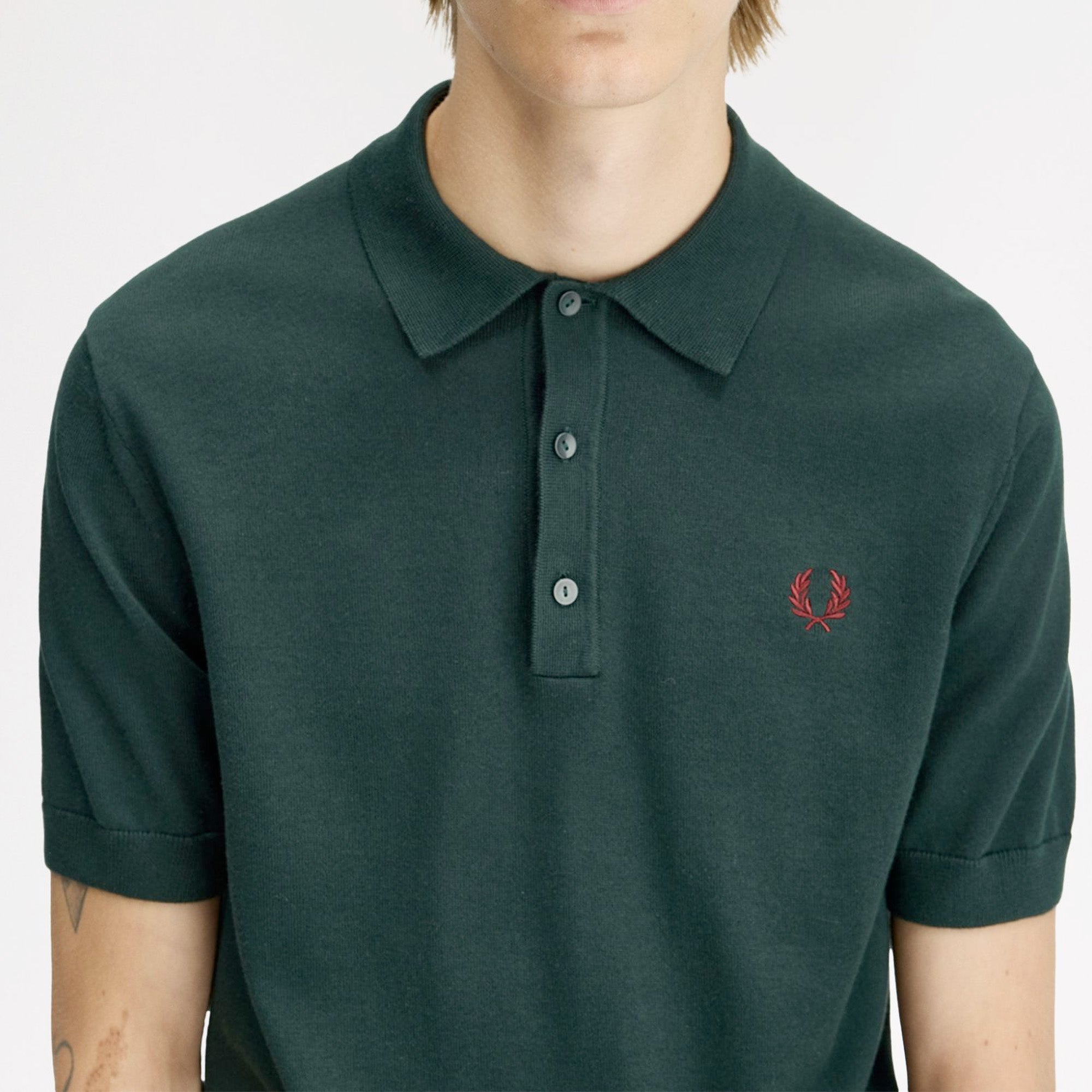 Fred Perry Cotton Knitted Polo Shirt