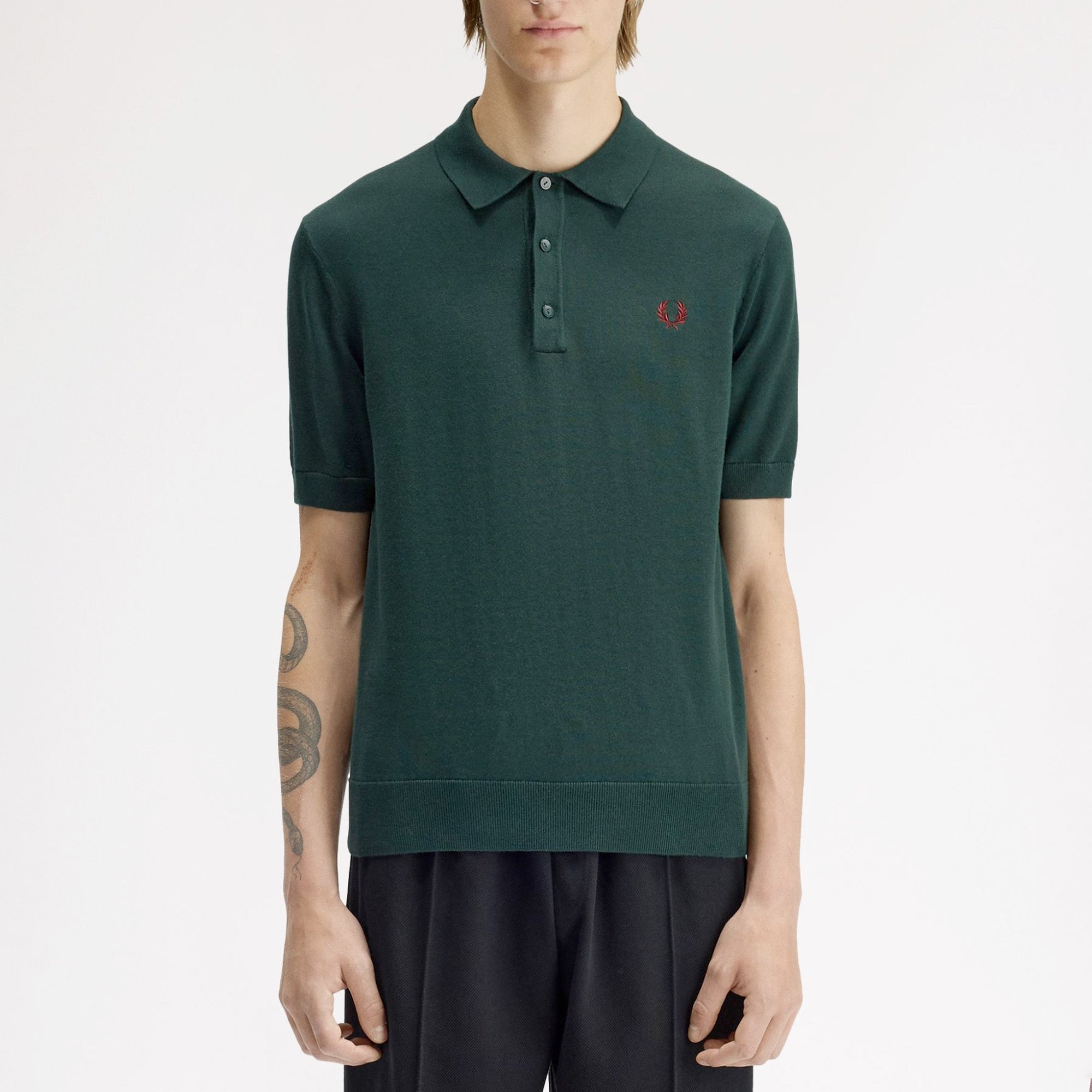 Fred Perry Cotton Knitted Polo Shirt