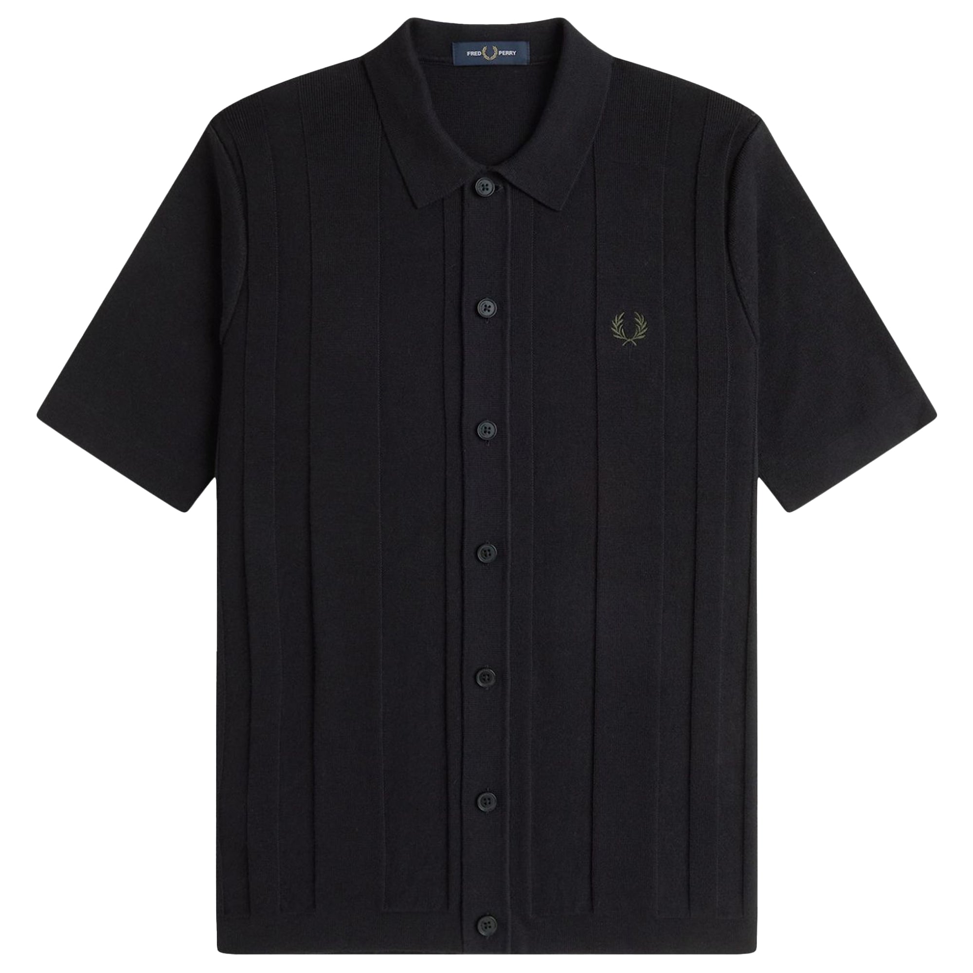 Fred Perry Button Through Short Sleeve Knitted Shirt