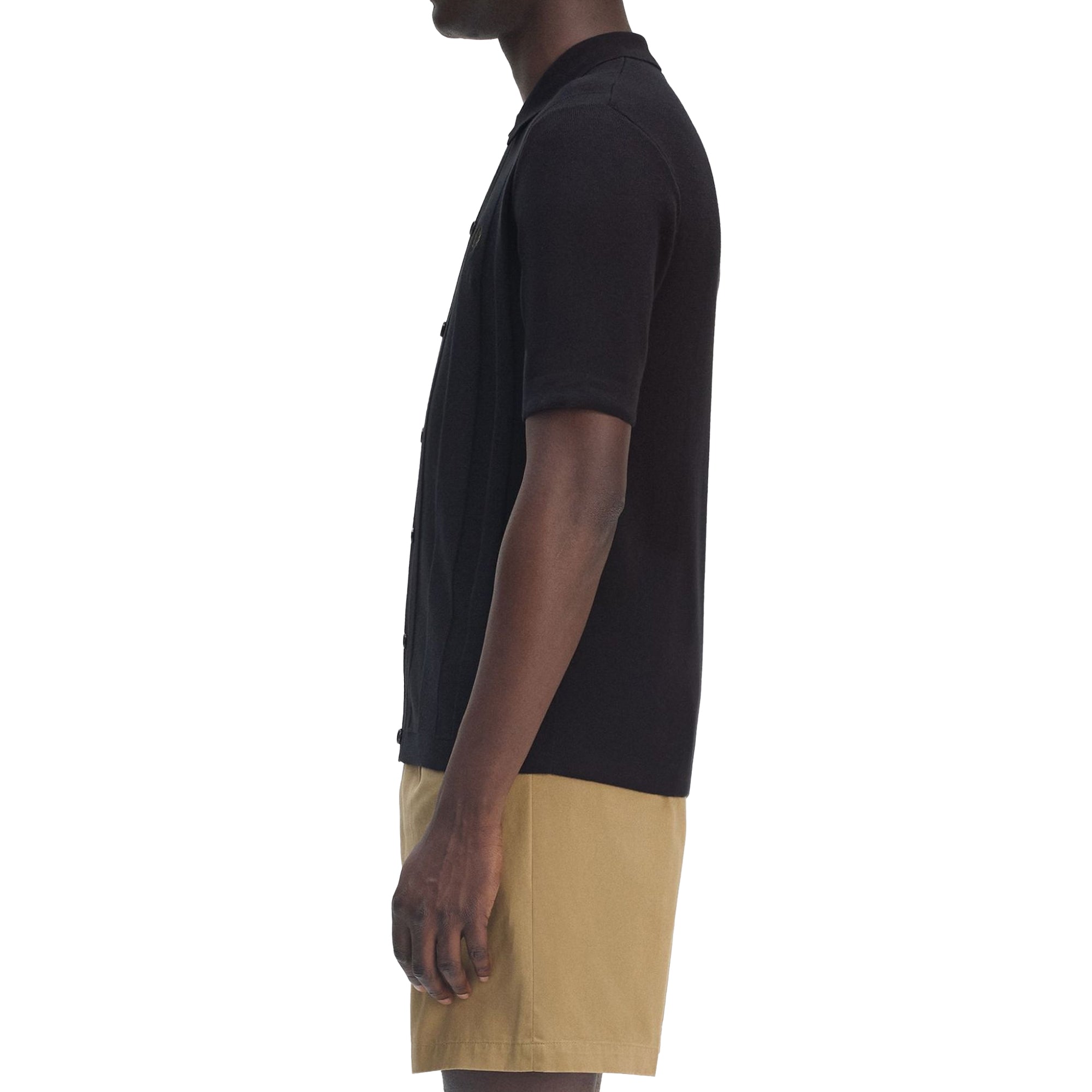 Fred Perry Button Through Short Sleeve Knitted Shirt