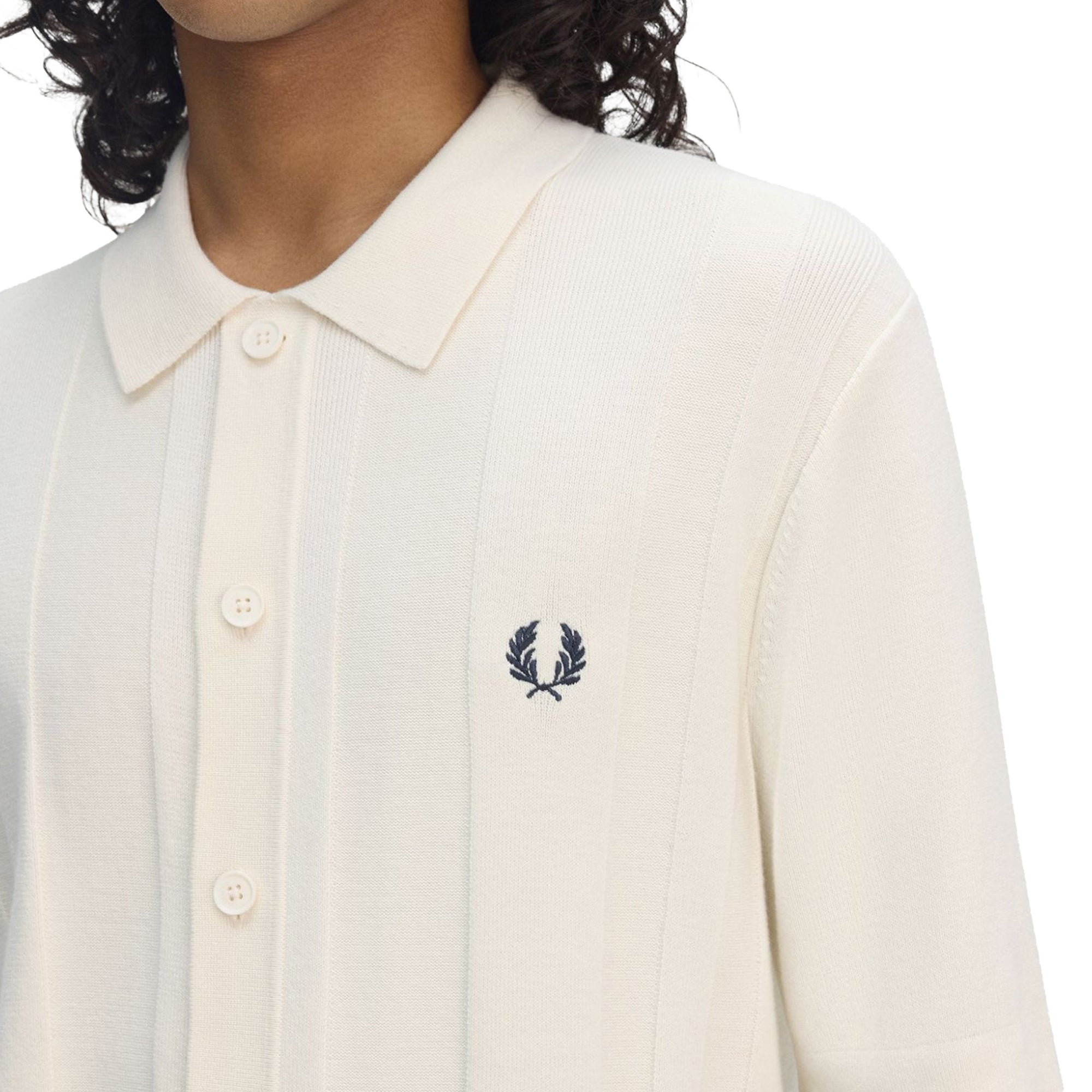 Fred Perry Button Through Short Sleeve Knitted Shirt