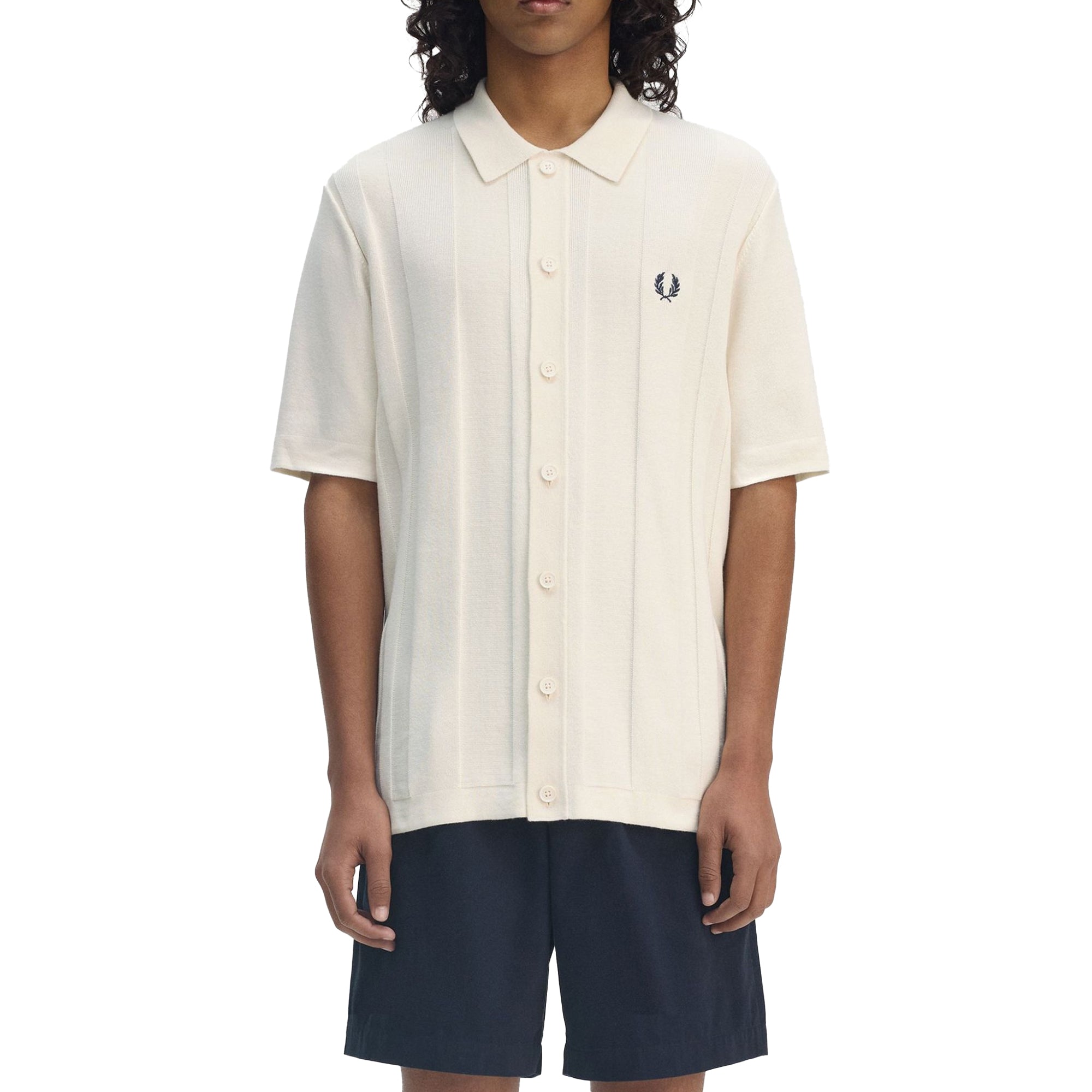 Fred Perry Button Through Short Sleeve Knitted Shirt
