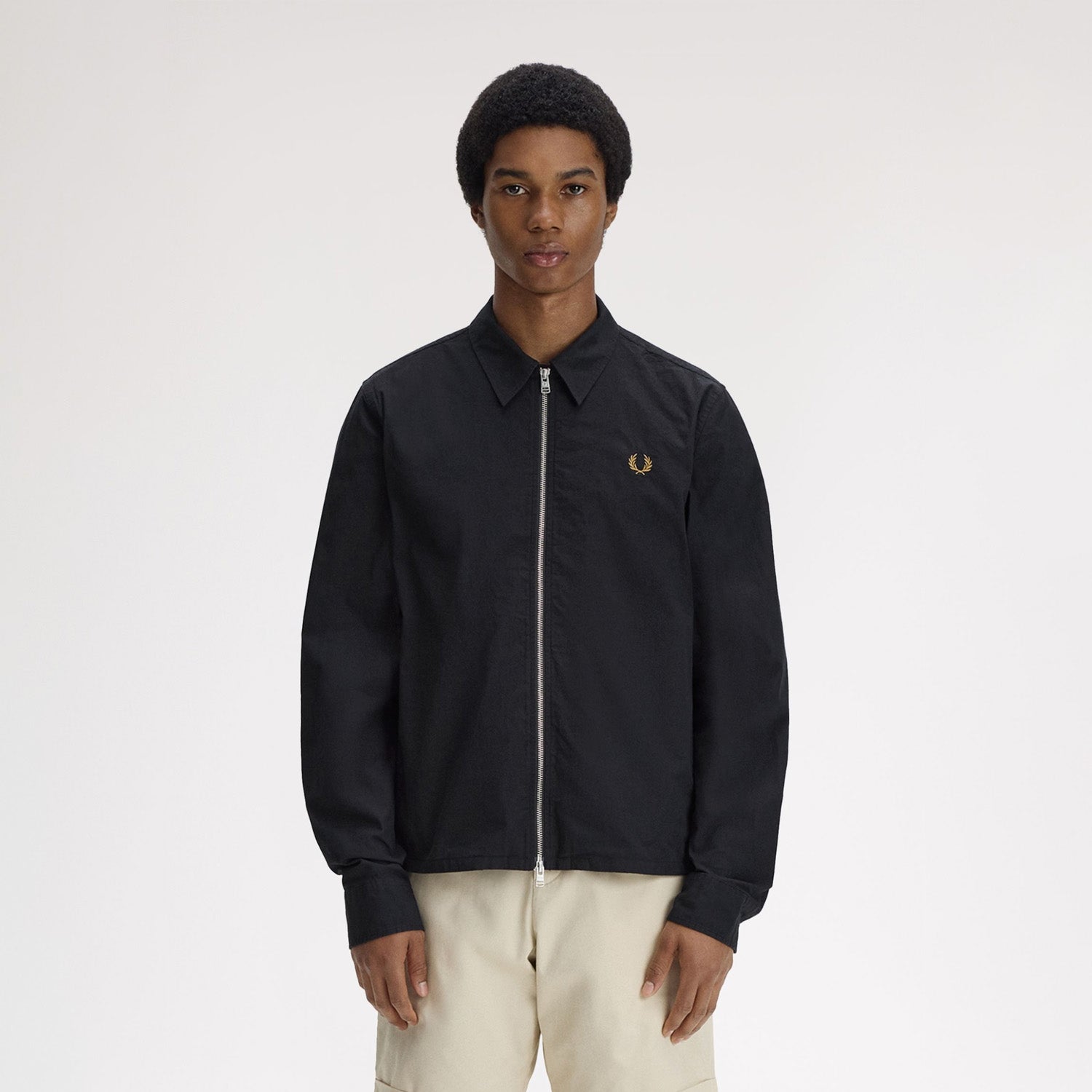 Fred Perry Seersucker Zip Through Overshirt