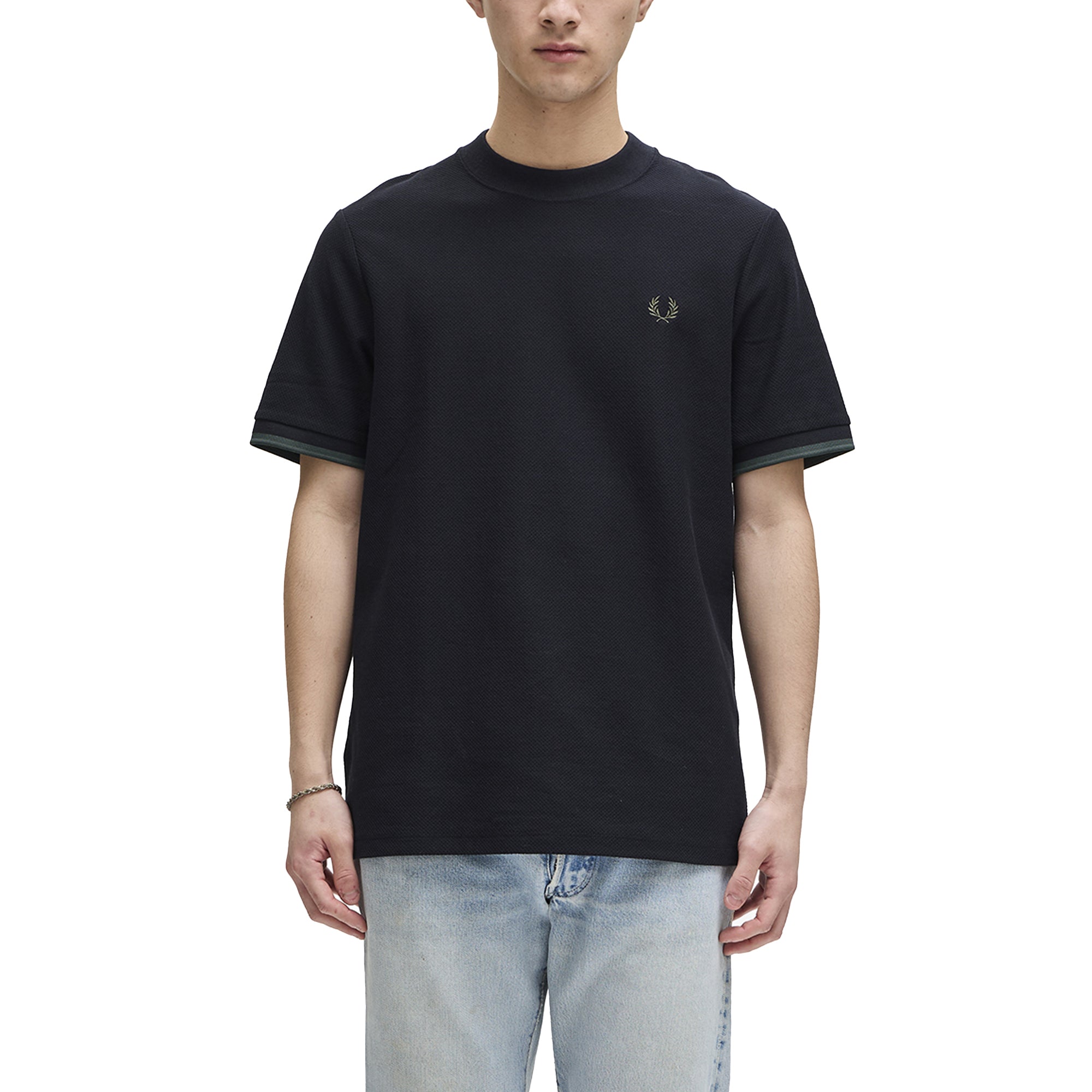Fred Perry Tipped Cuff Honeycomb Pique T-Shirt