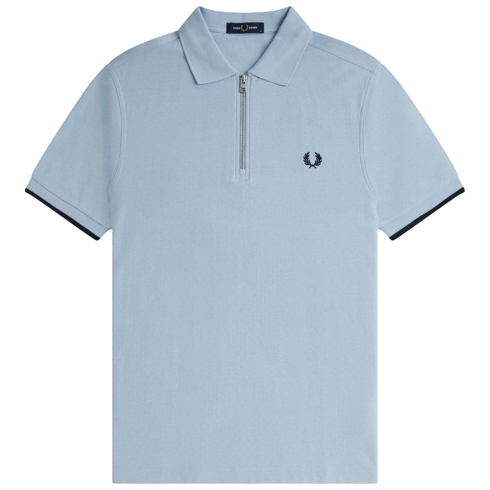 Fred Perry Crepe Pique Zip Neck Polo Shirt