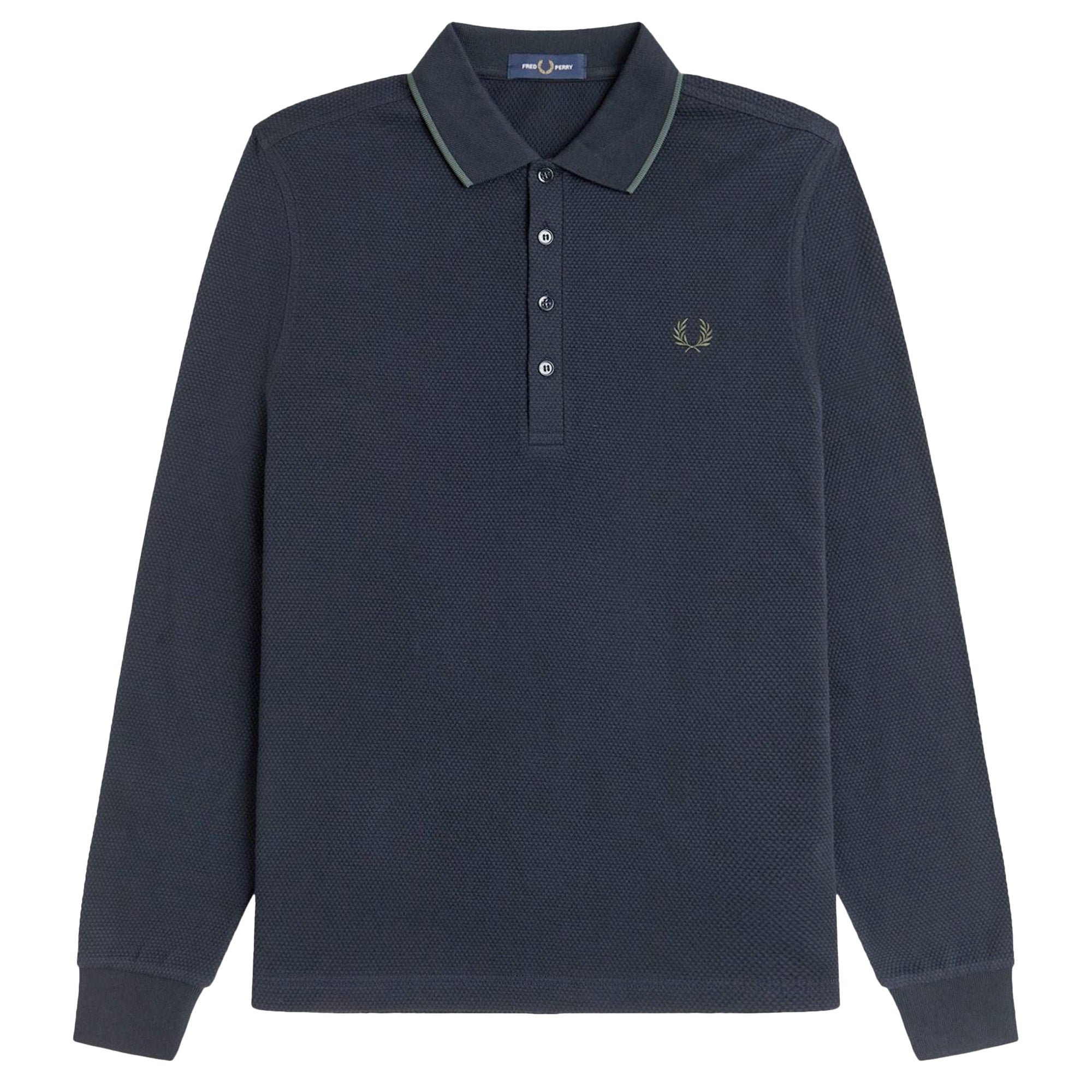 Fred Perry Textured Long Sleeve Polo
